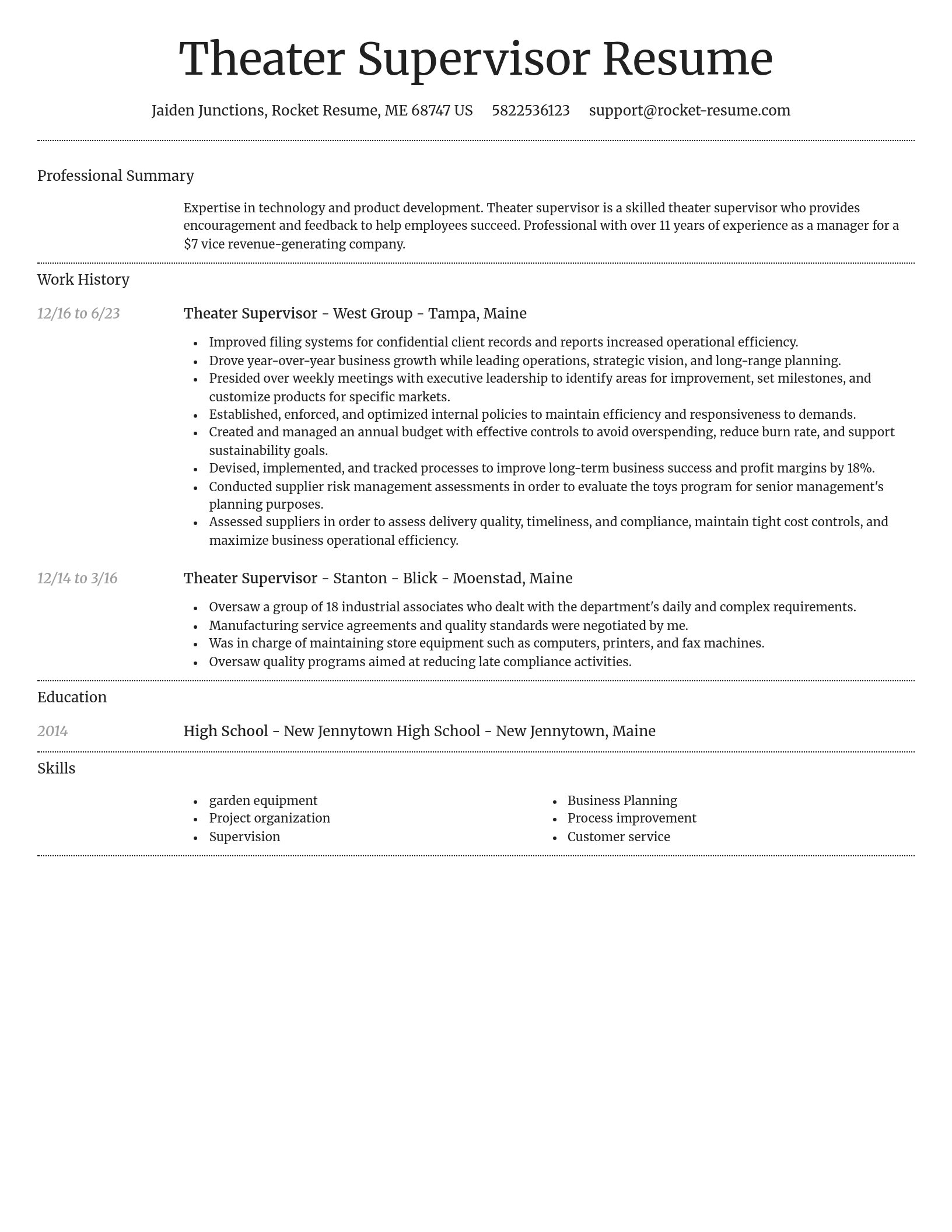 Dignified resume template
