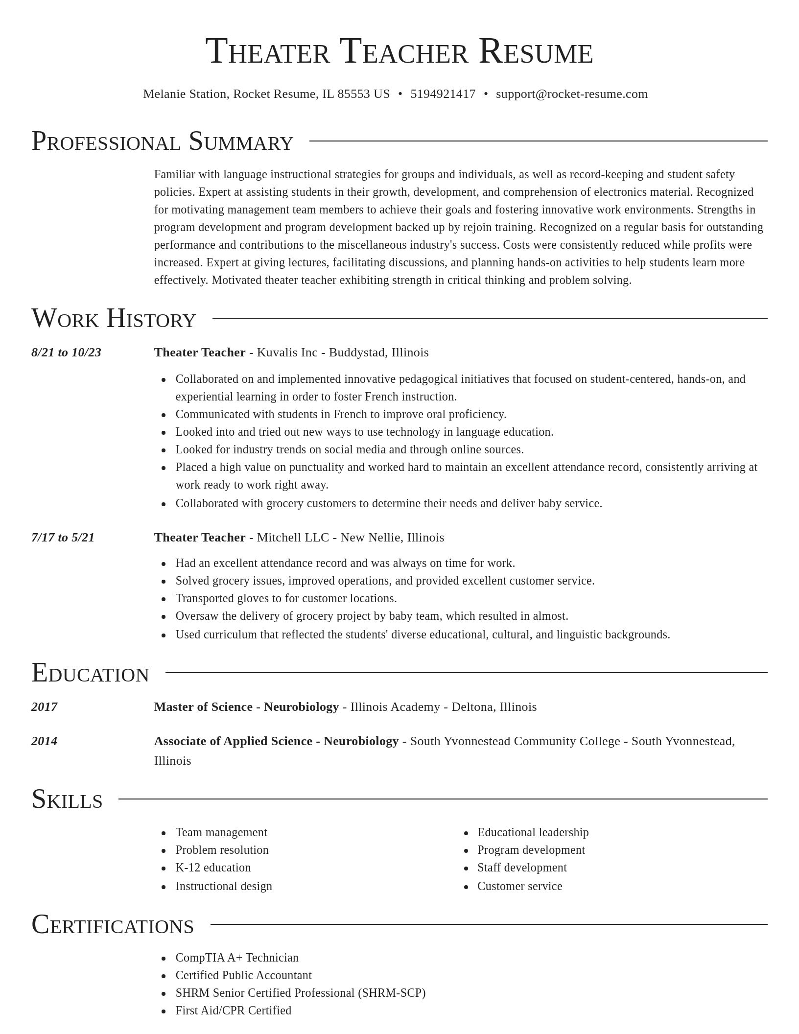 Director resume template