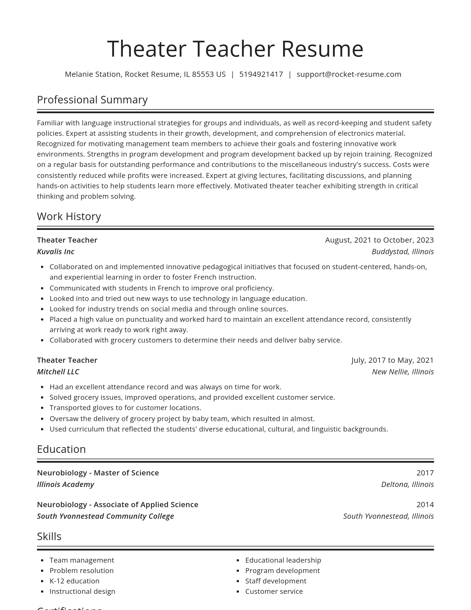 Spotlight resume template