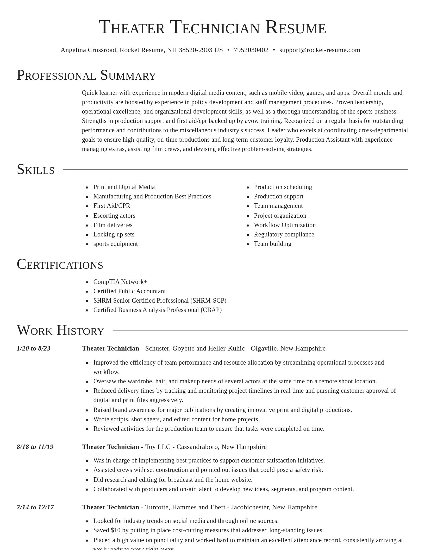 Director resume template