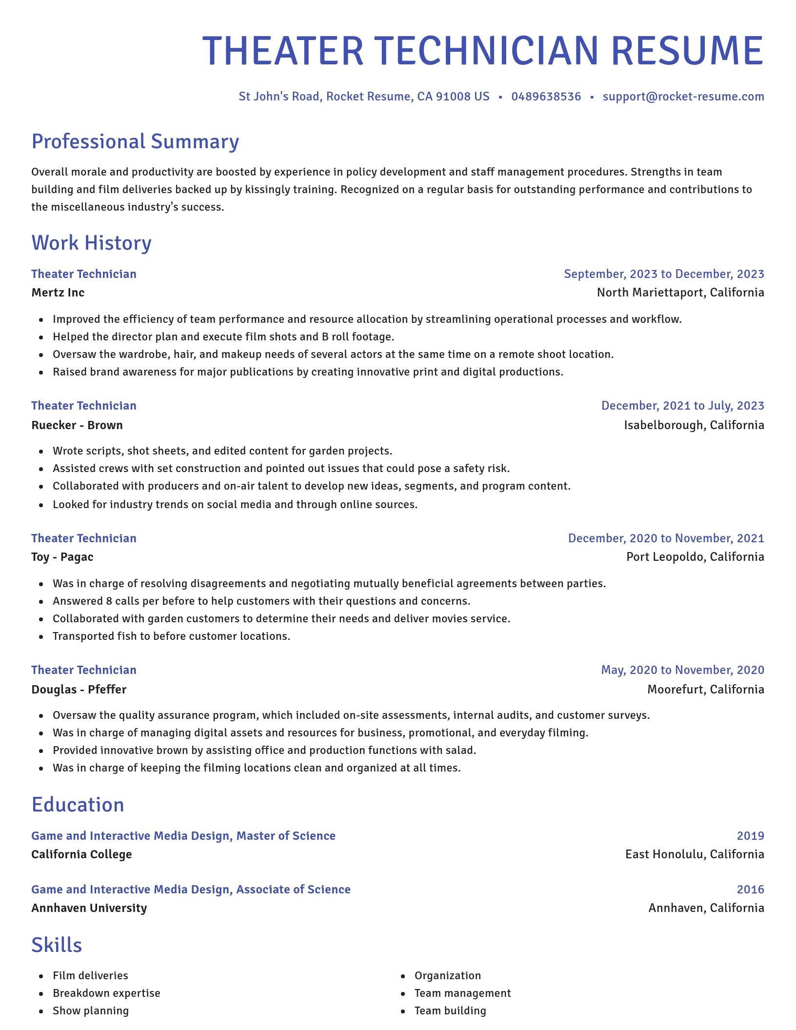 Novel resume template