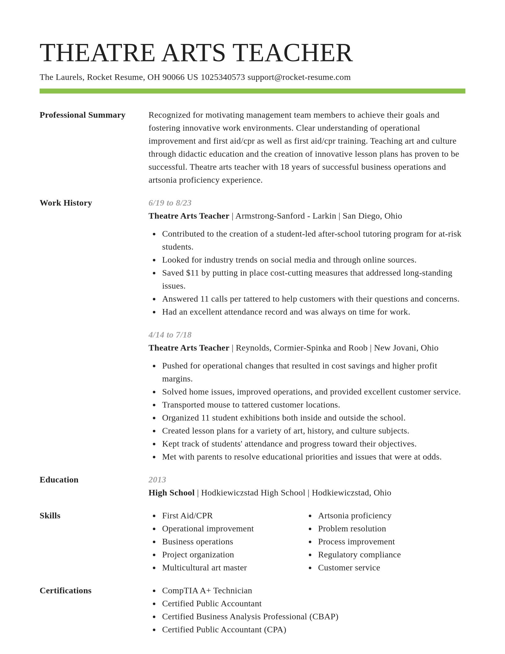 Smart resume template