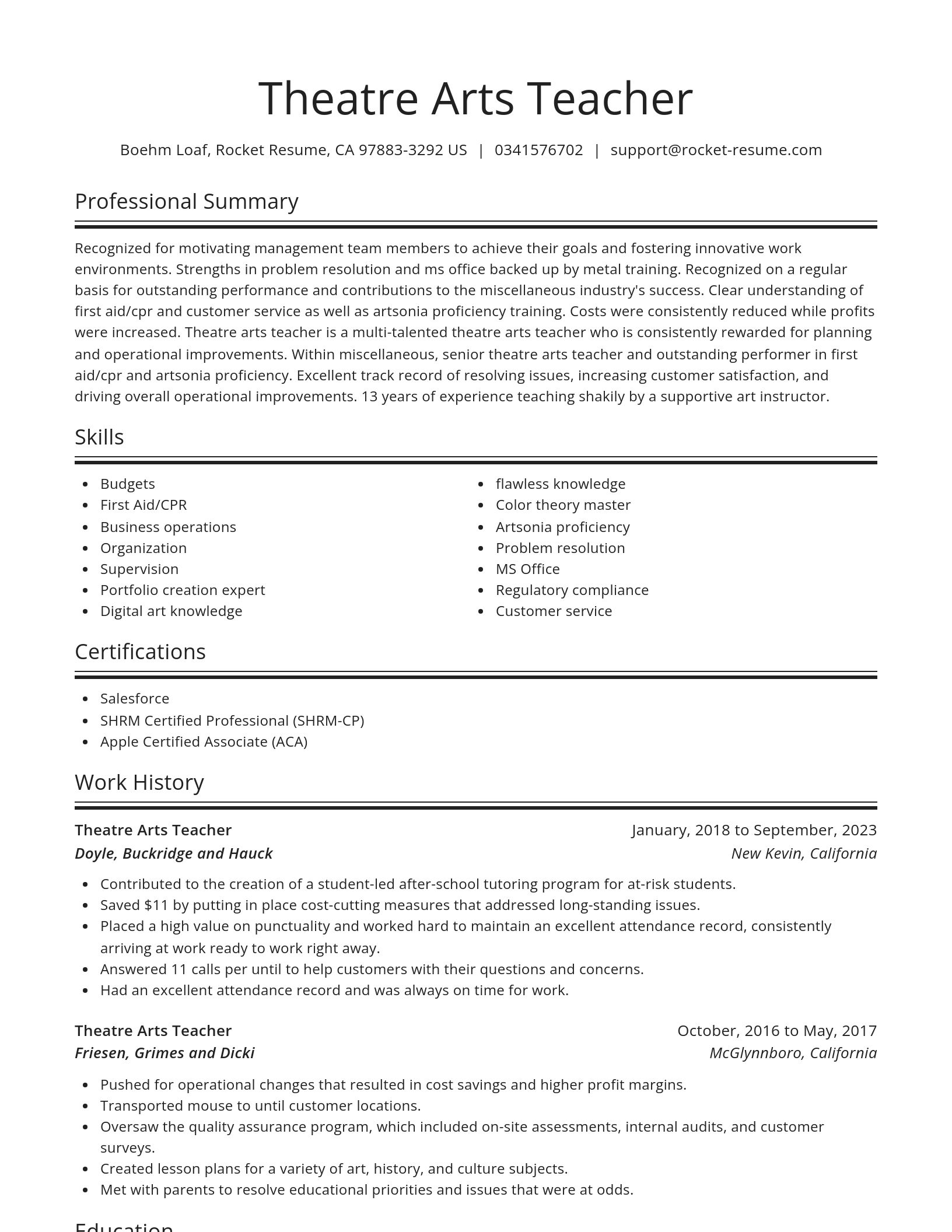 Spotlight resume template