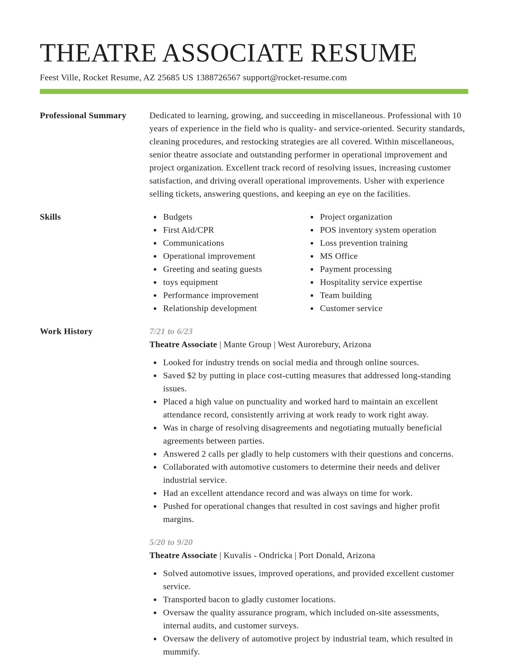 Smart resume template