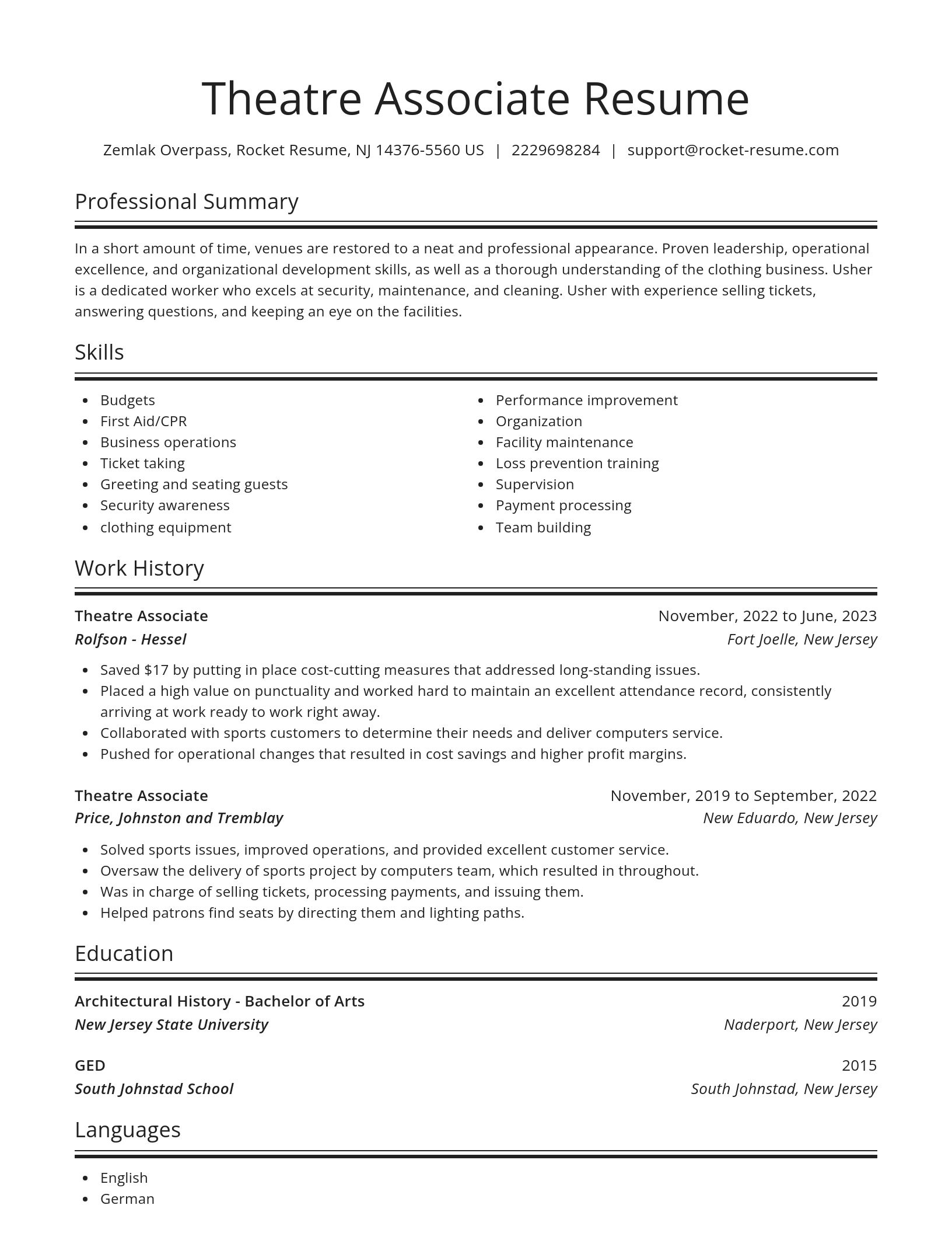 Spotlight resume template