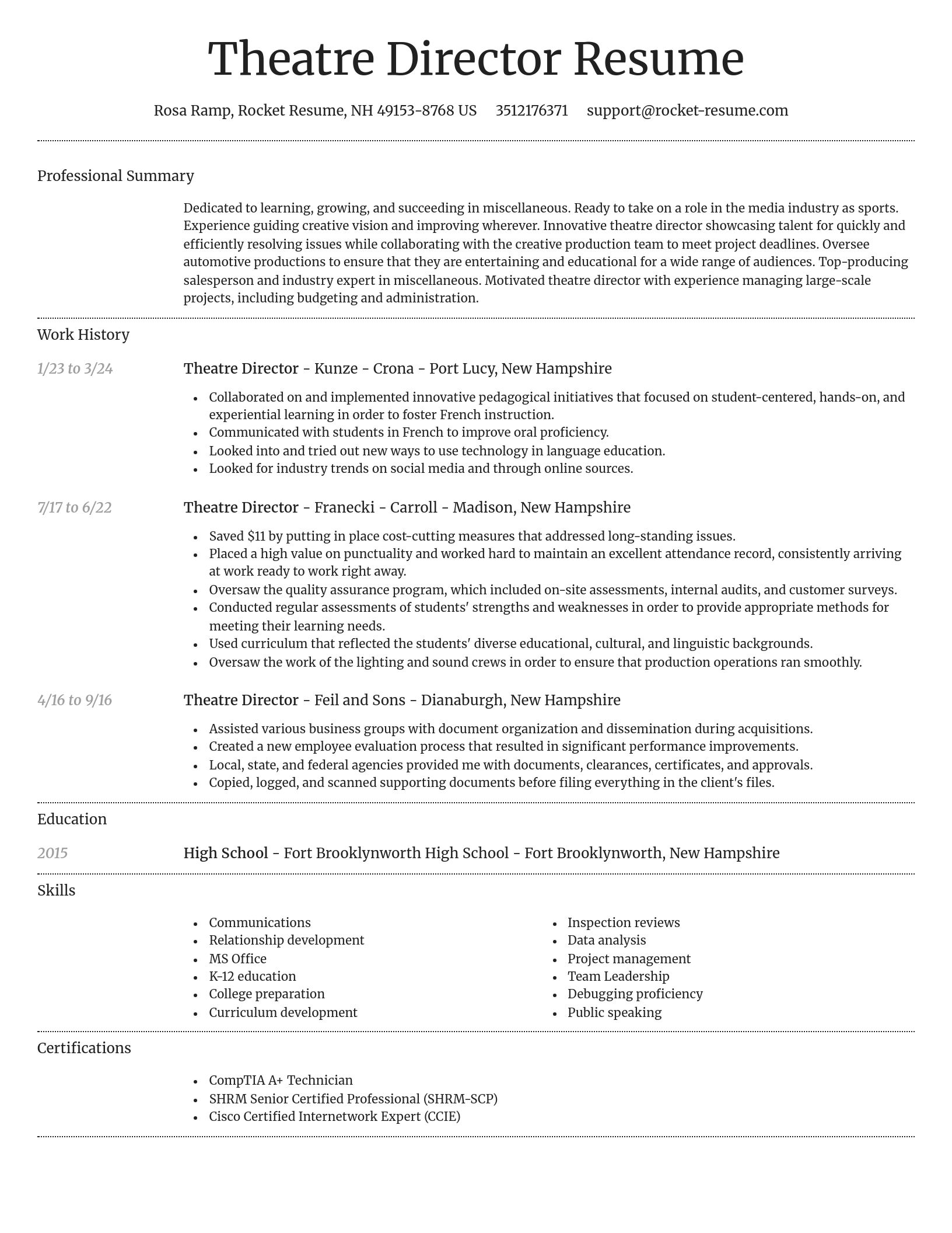 Dignified resume template