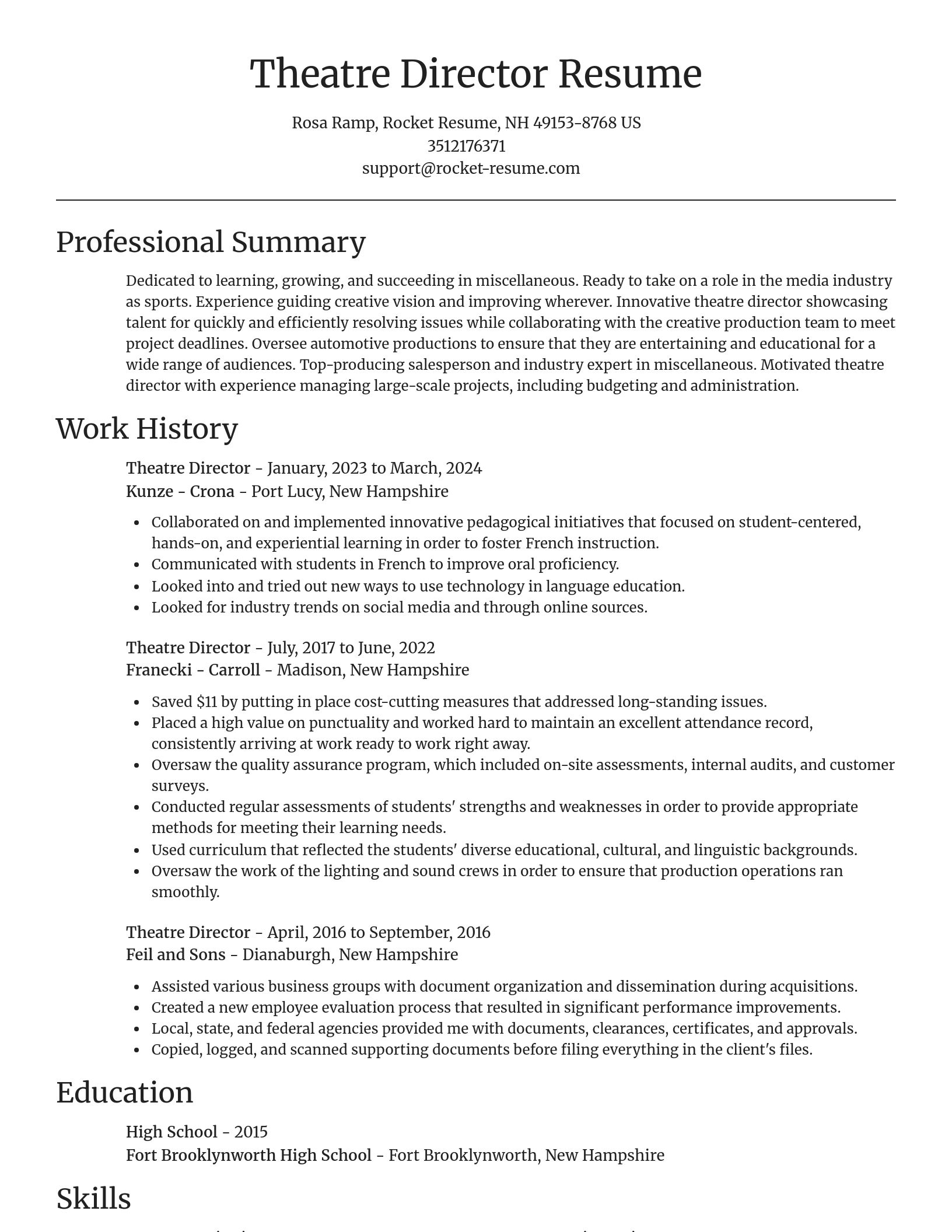 Focal Point resume template