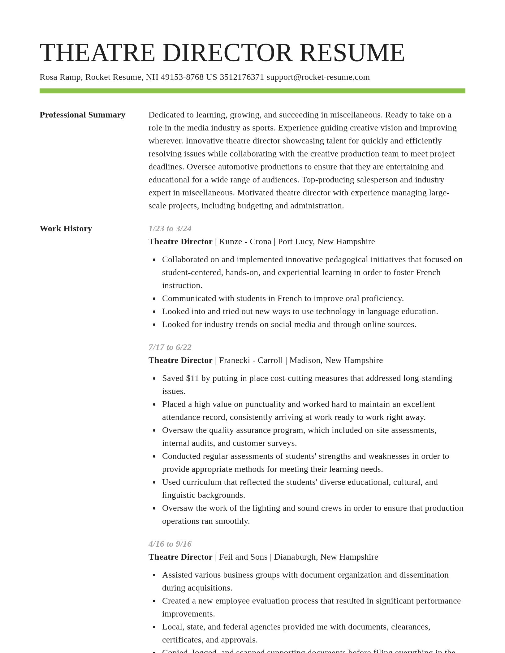 Smart resume template