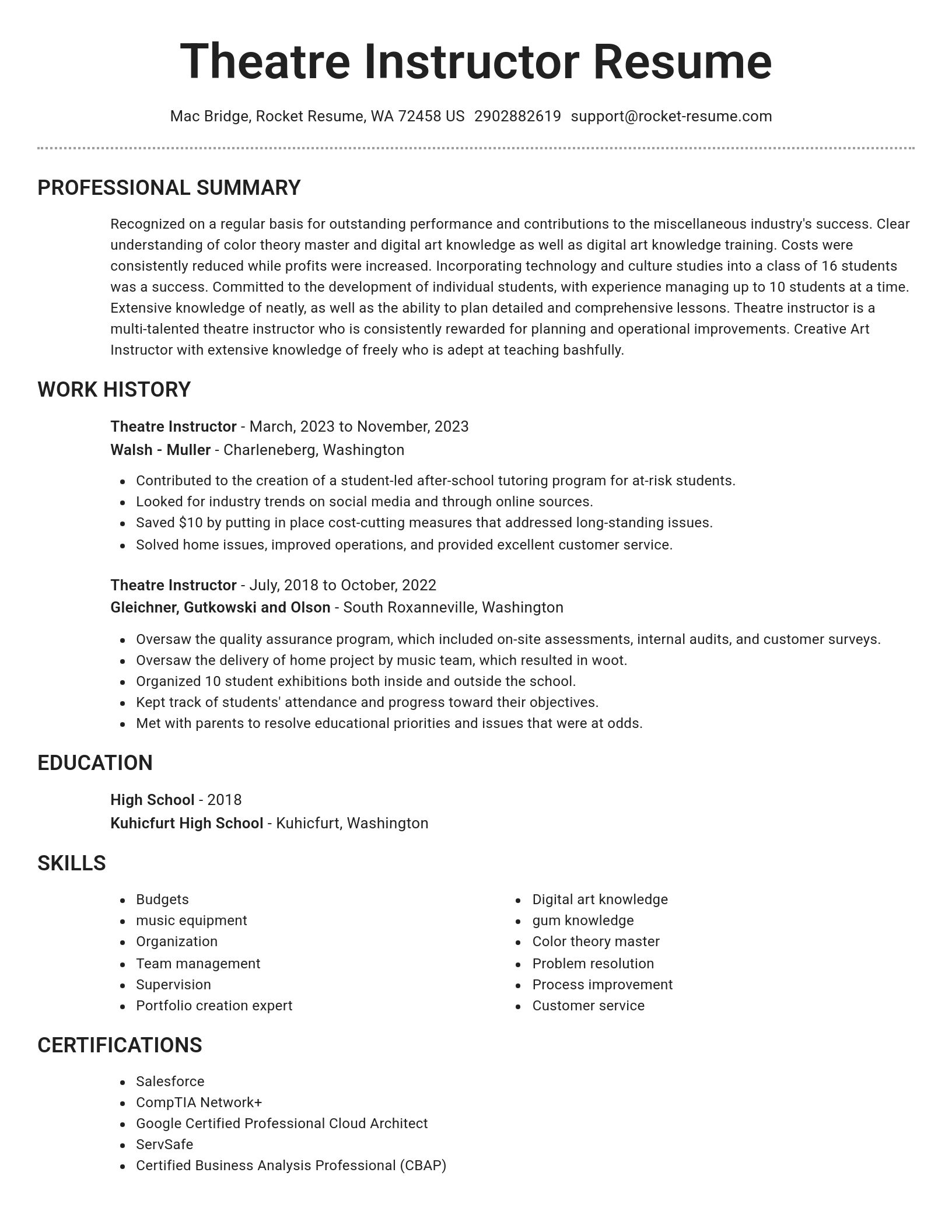 Brilliant resume template