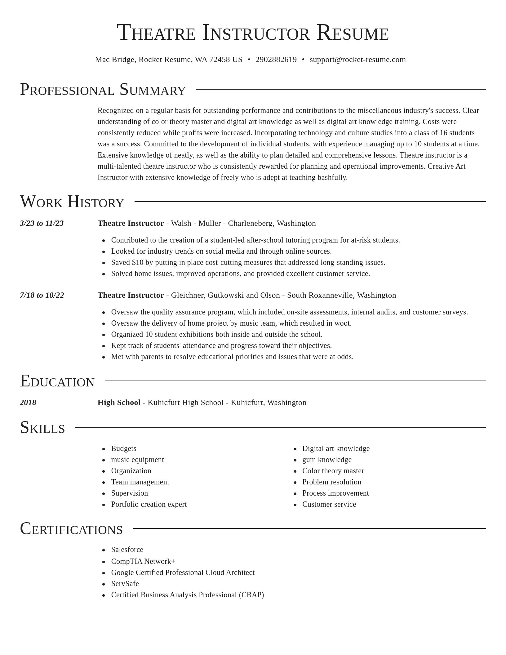 Director resume template