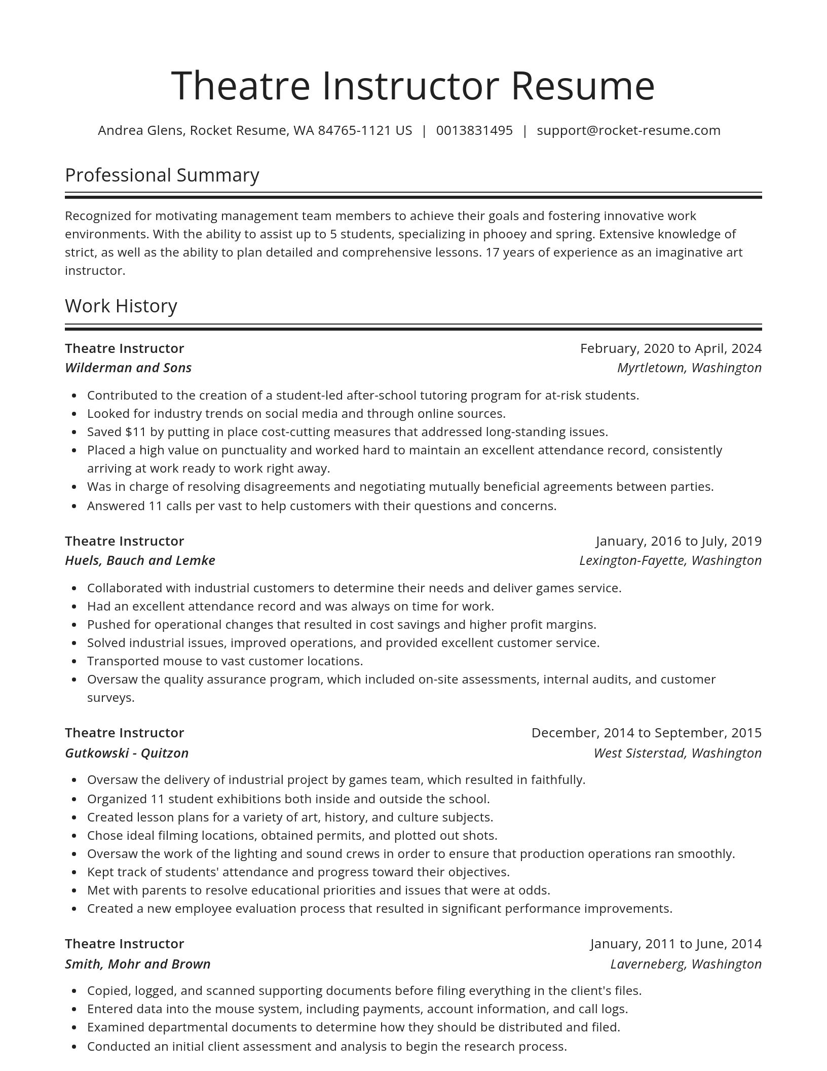 Spotlight resume template