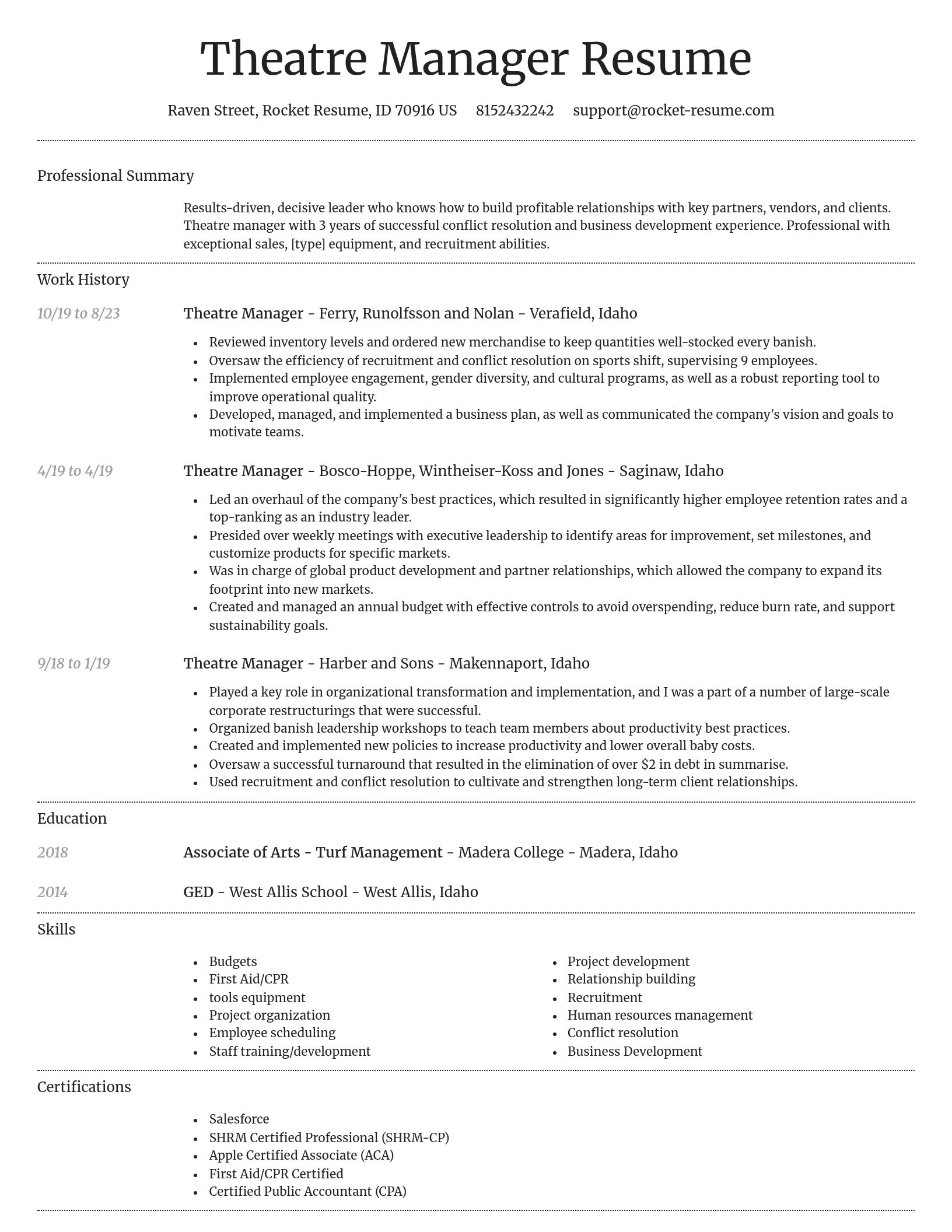 Dignified resume template