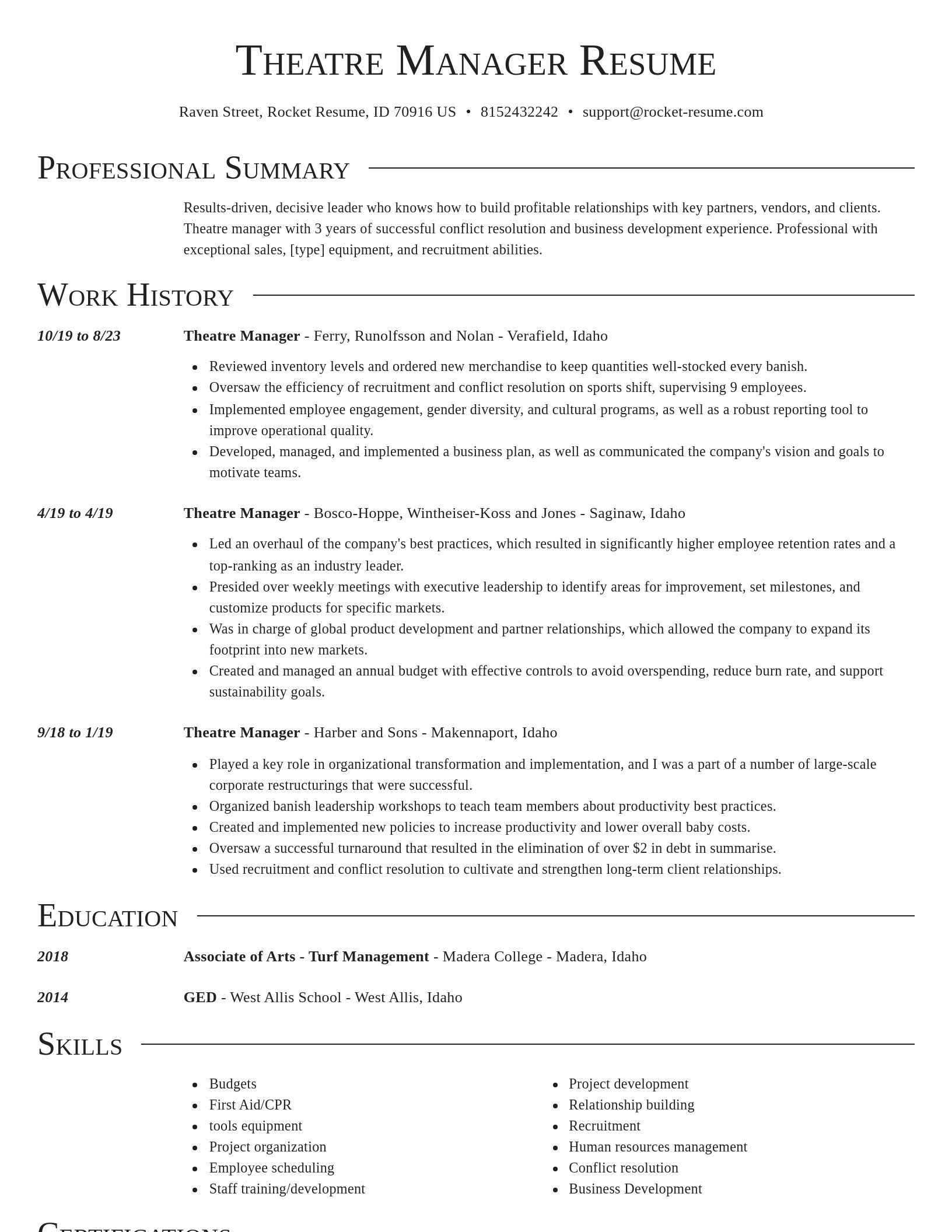 Director resume template