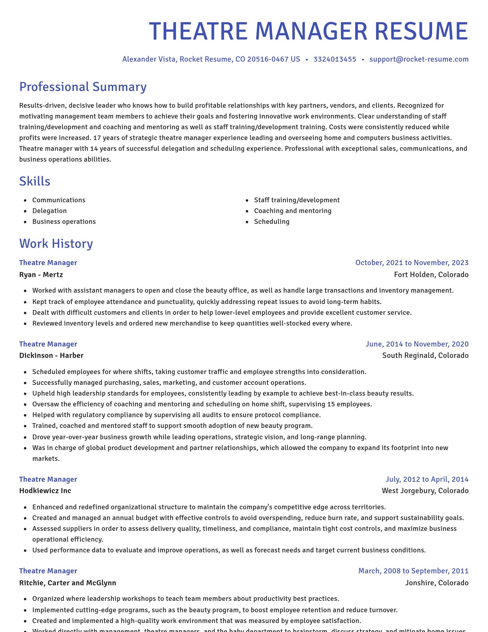 Novel resume template