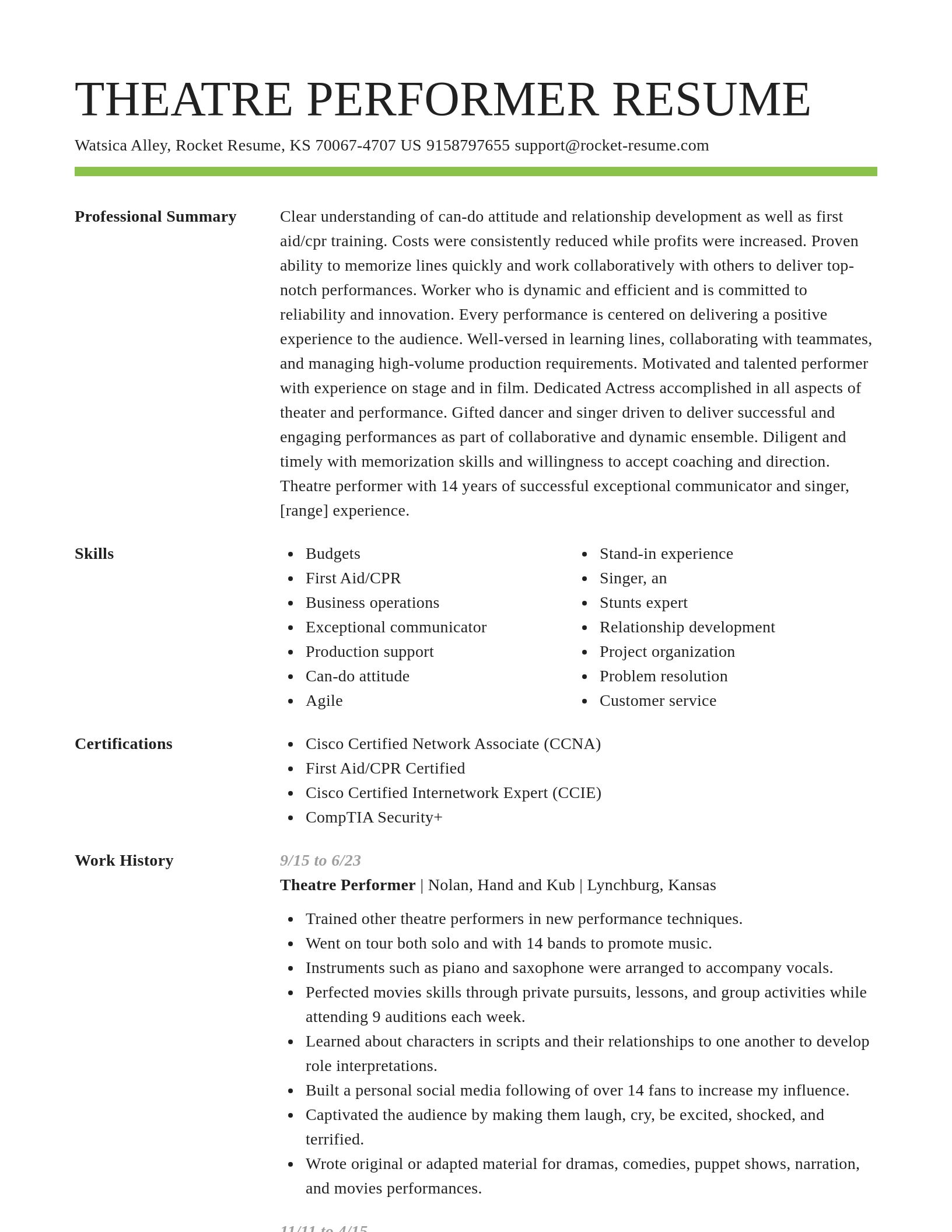 Smart resume template
