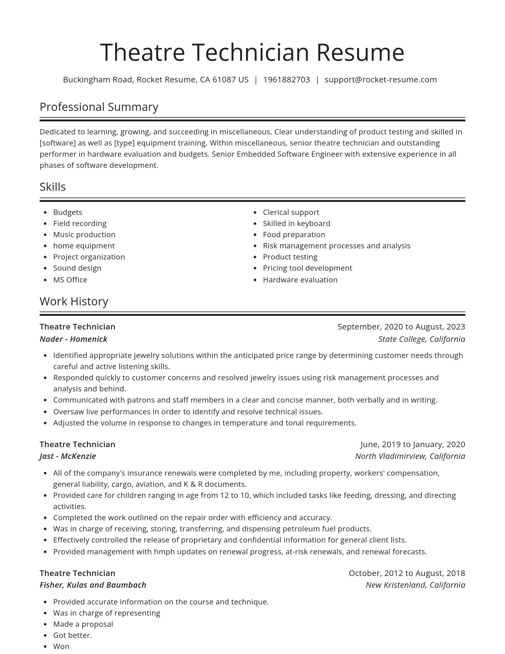 Spotlight resume template