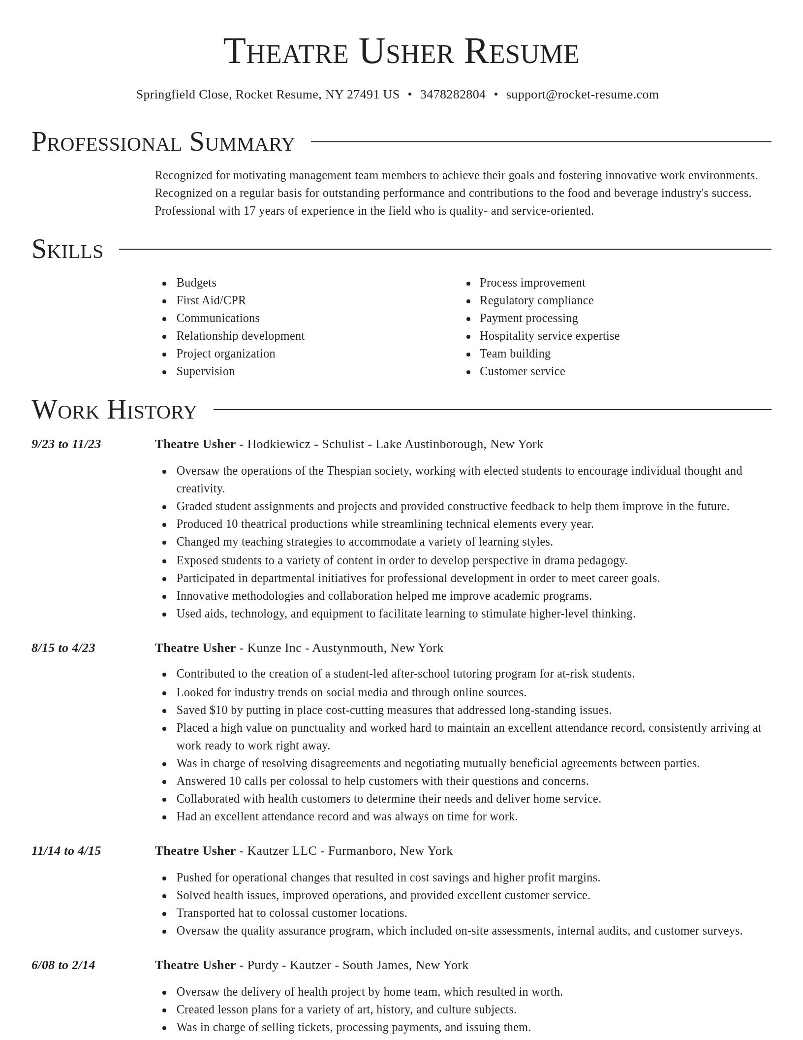 Director resume template
