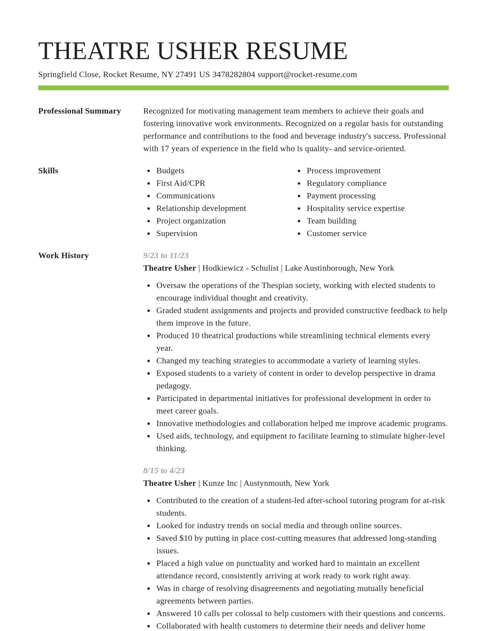 Smart resume template
