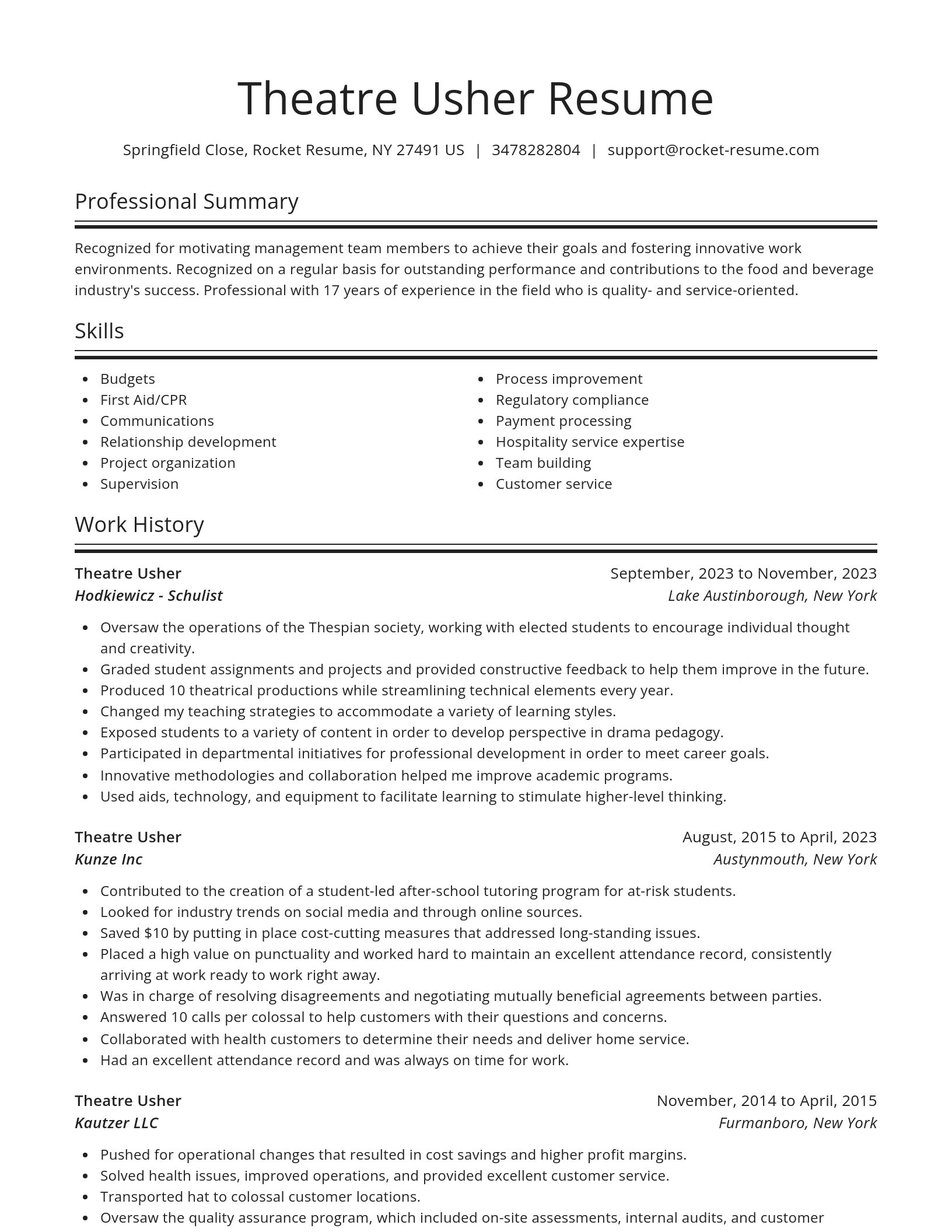 Spotlight resume template