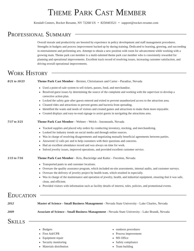 Director resume template