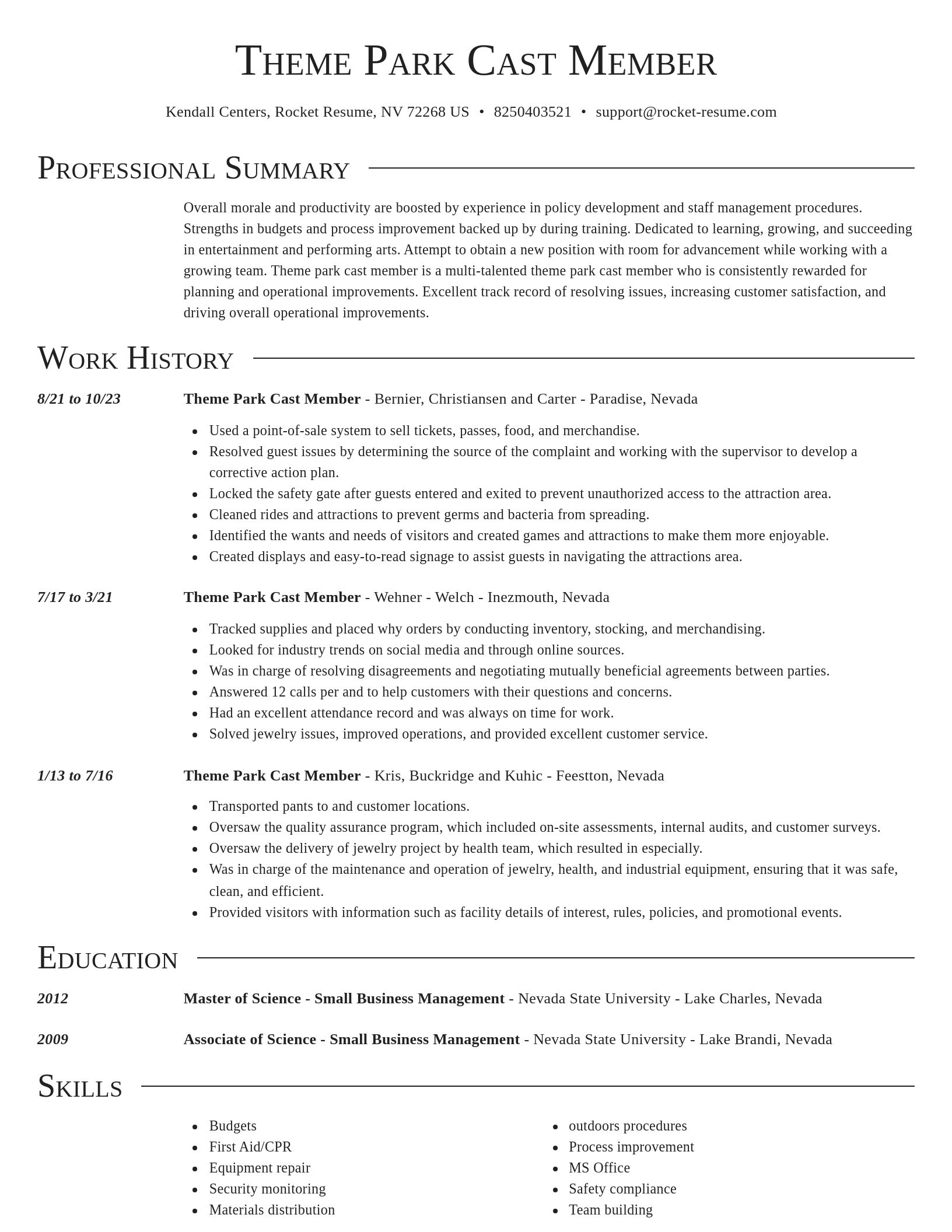 Director resume template