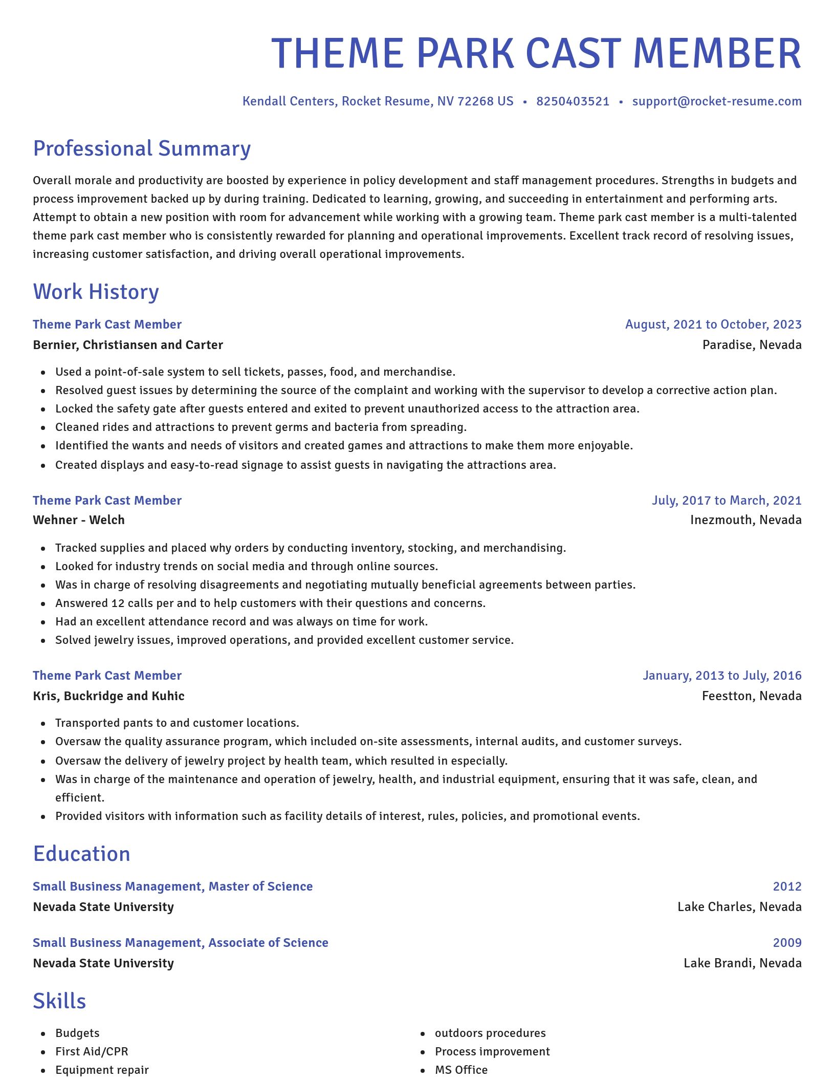 Novel resume template