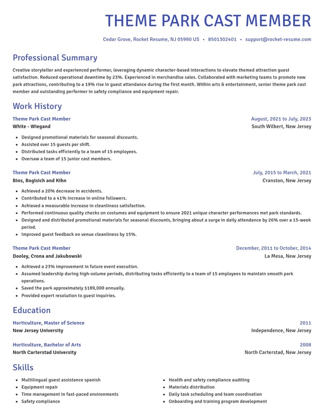 Novel resume template