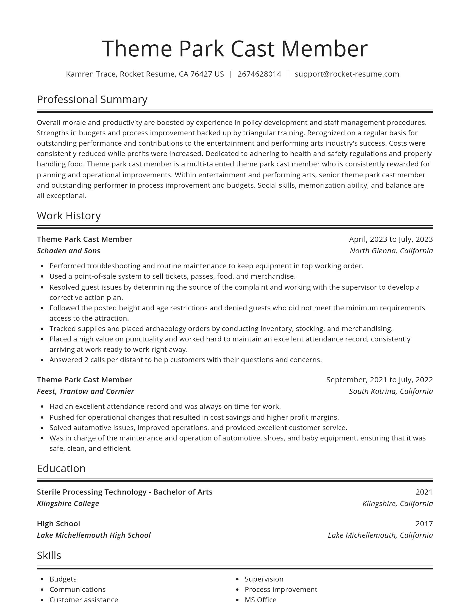 Spotlight resume template