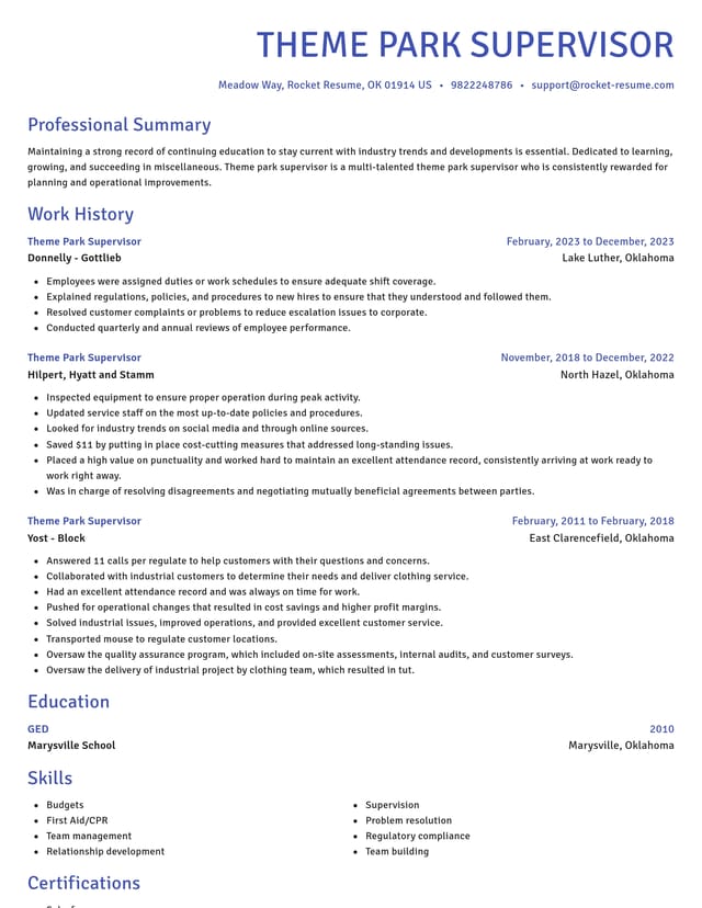 Novel resume template