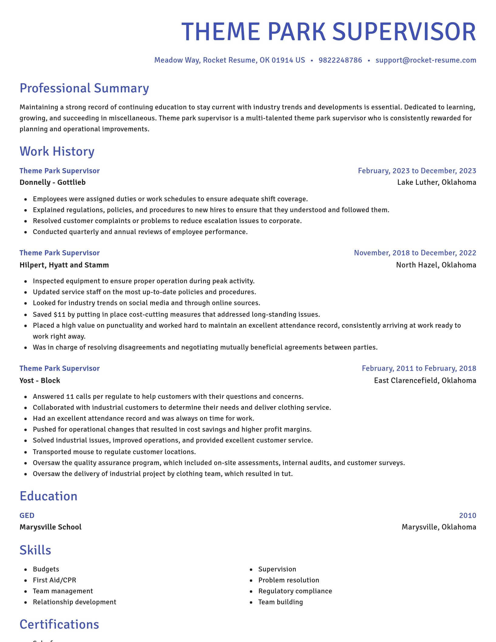 Novel resume template