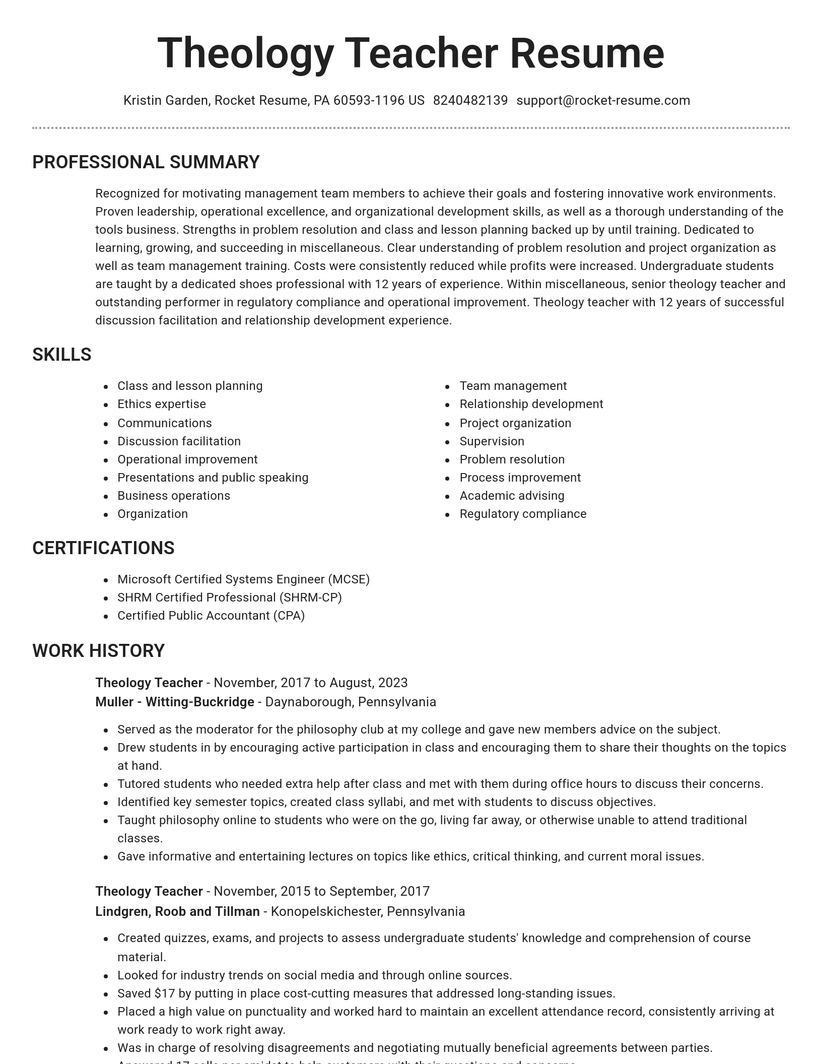 Brilliant resume template