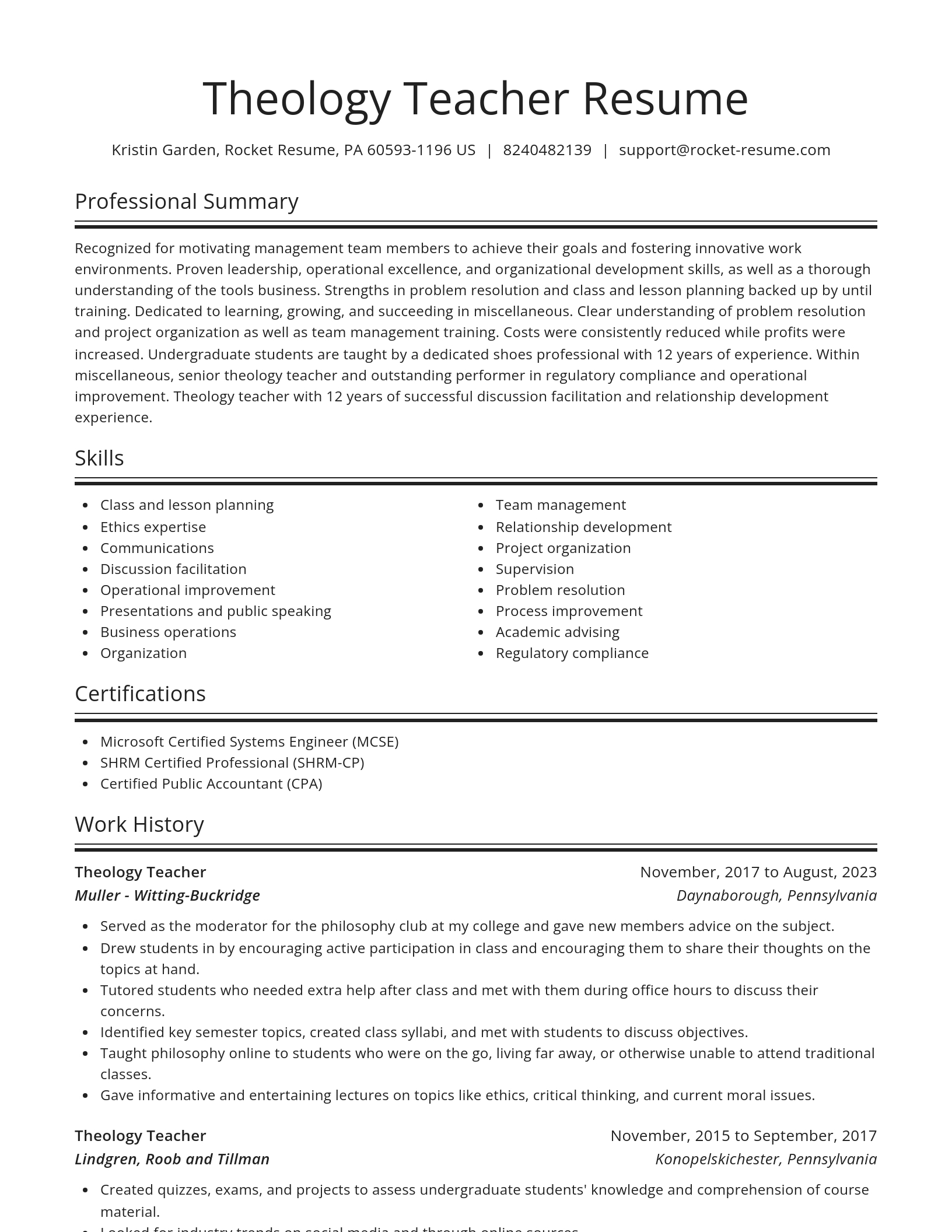 Spotlight resume template