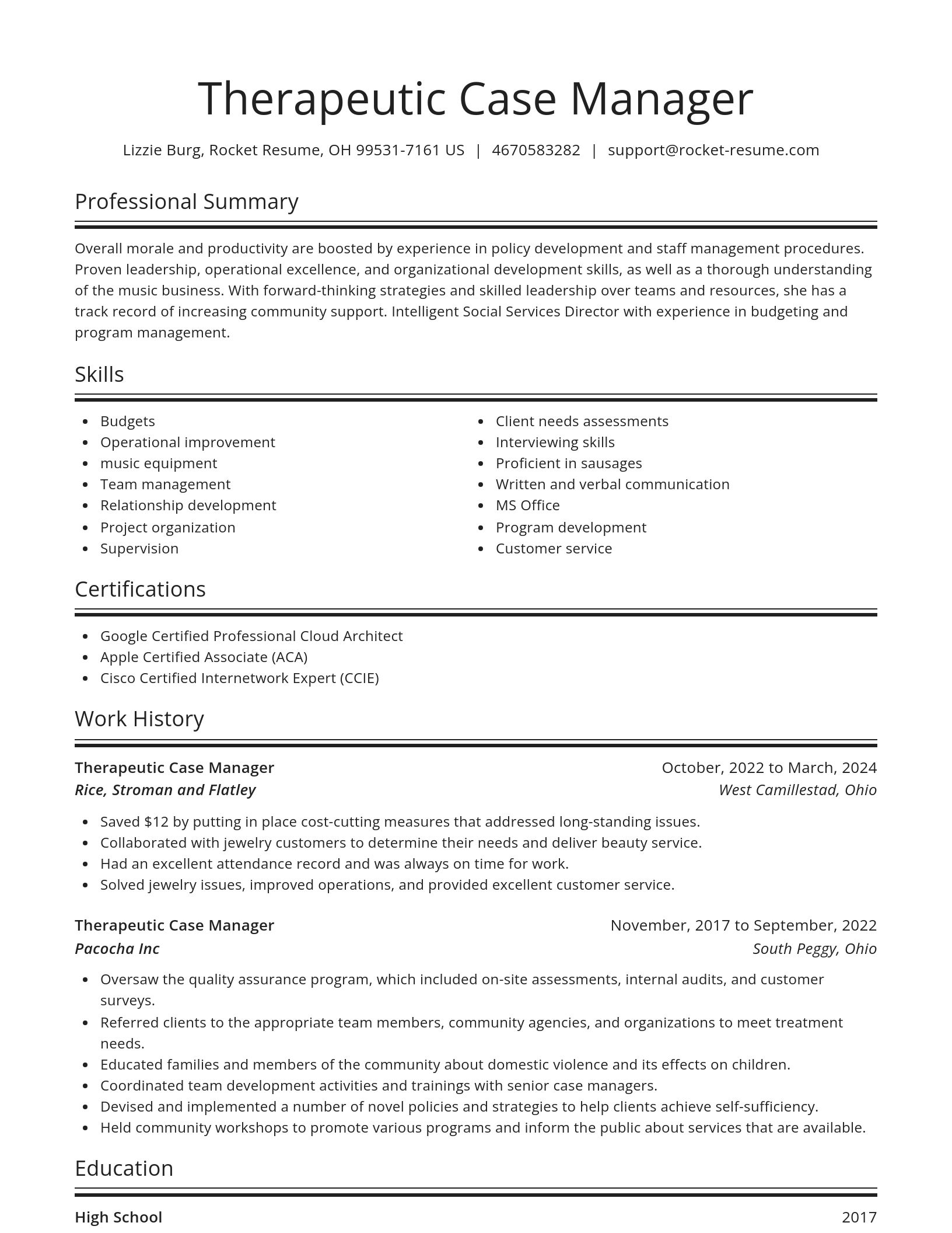 Spotlight resume template