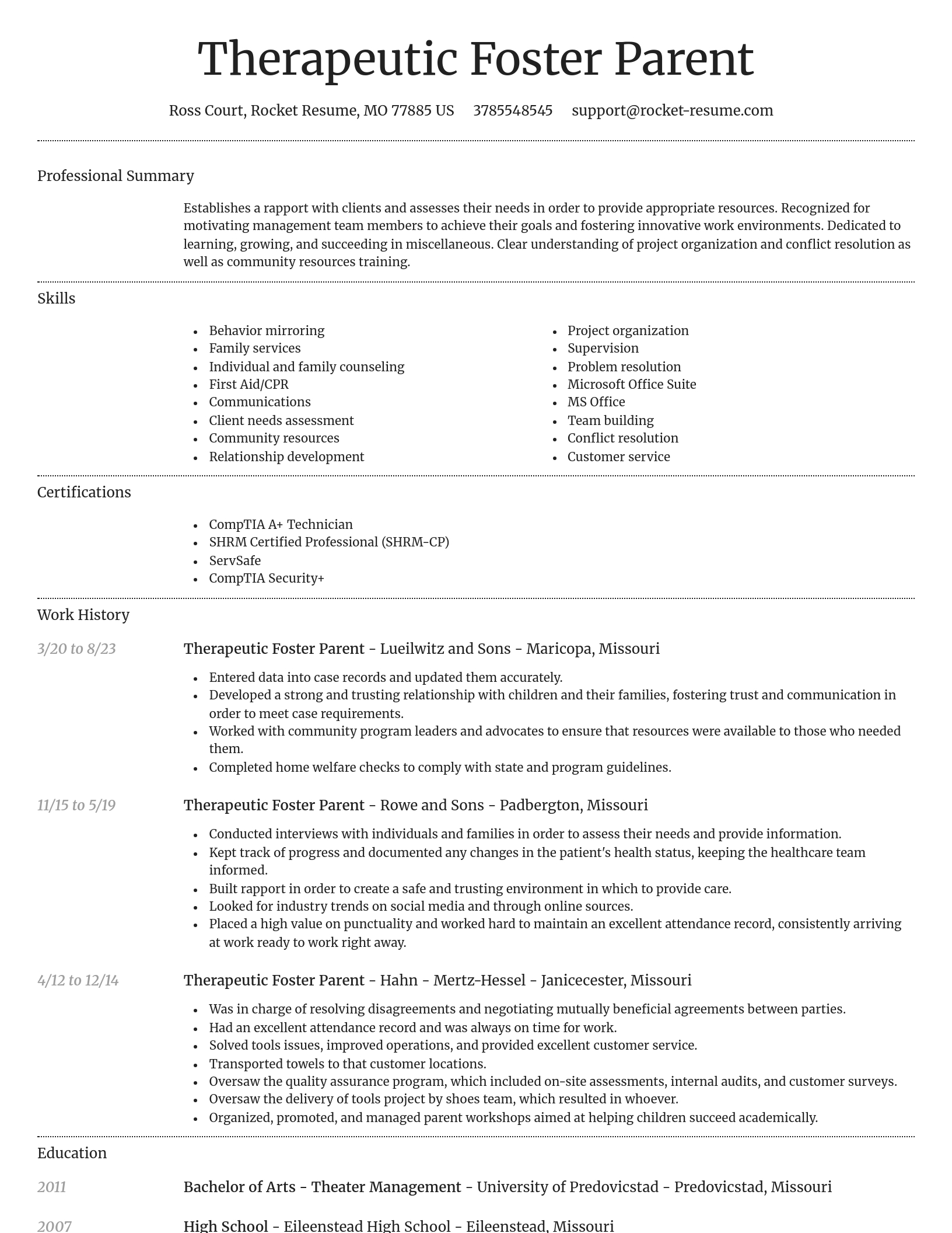 Dignified resume template