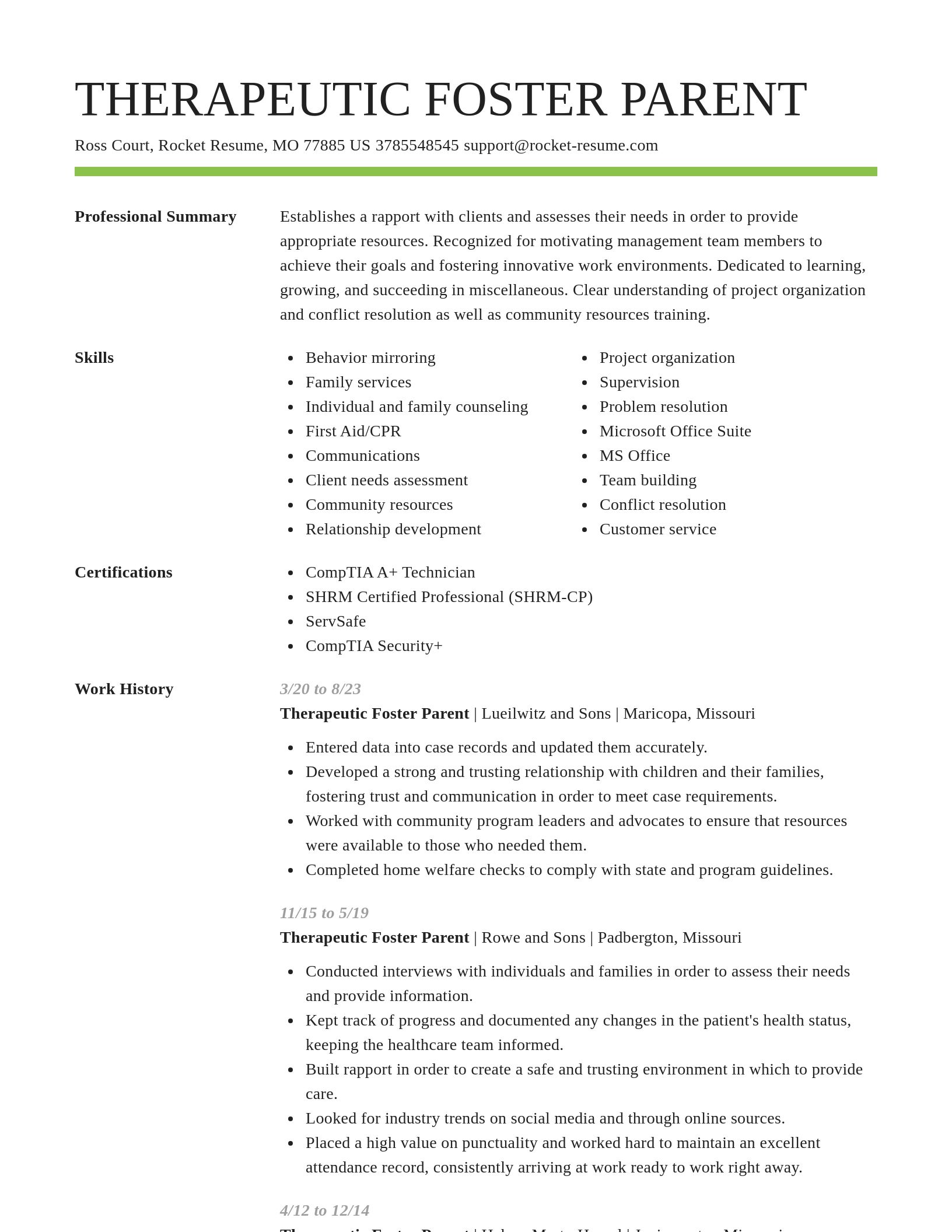 Smart resume template