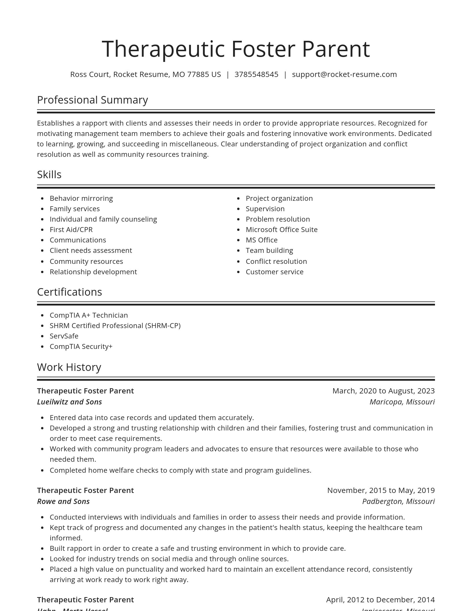 Spotlight resume template