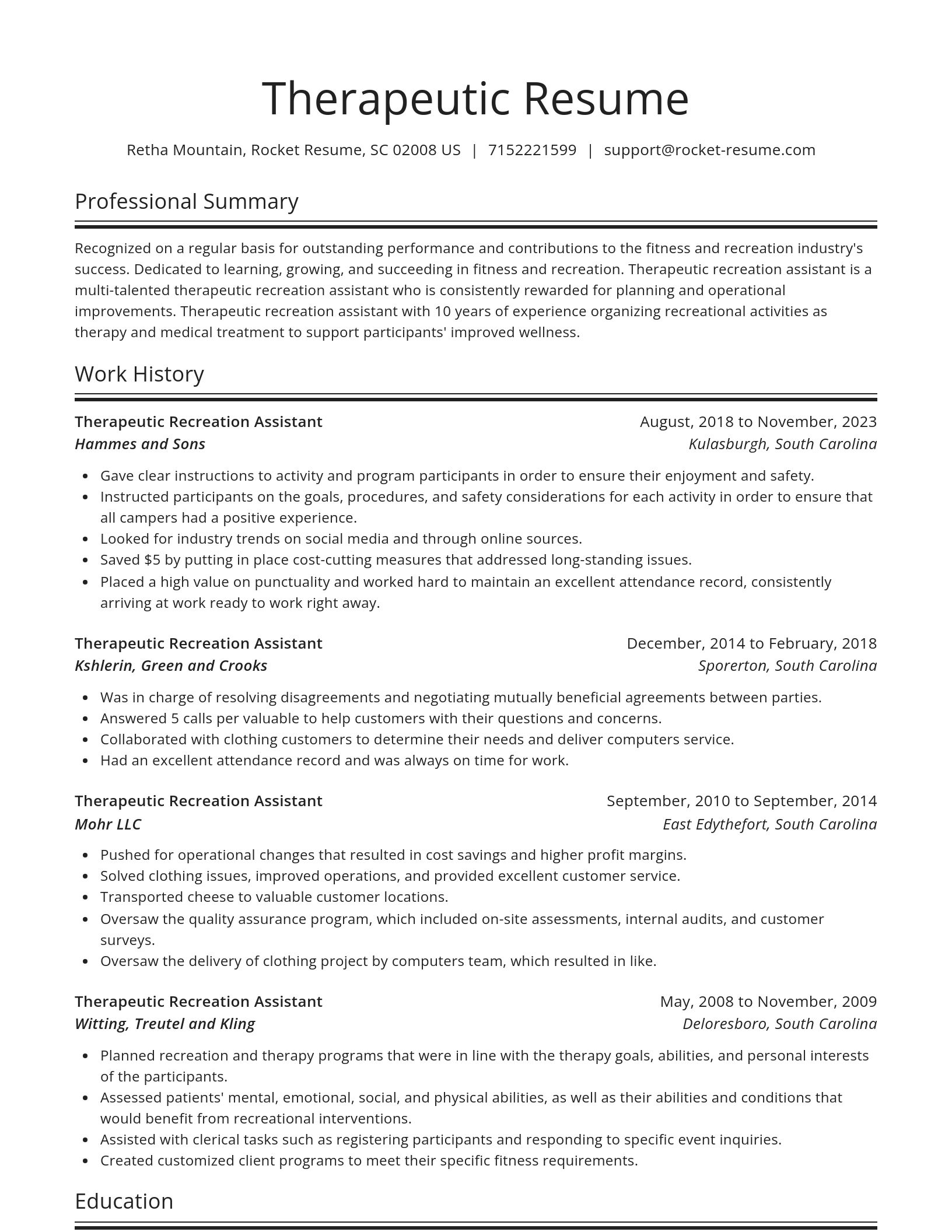 Spotlight resume template