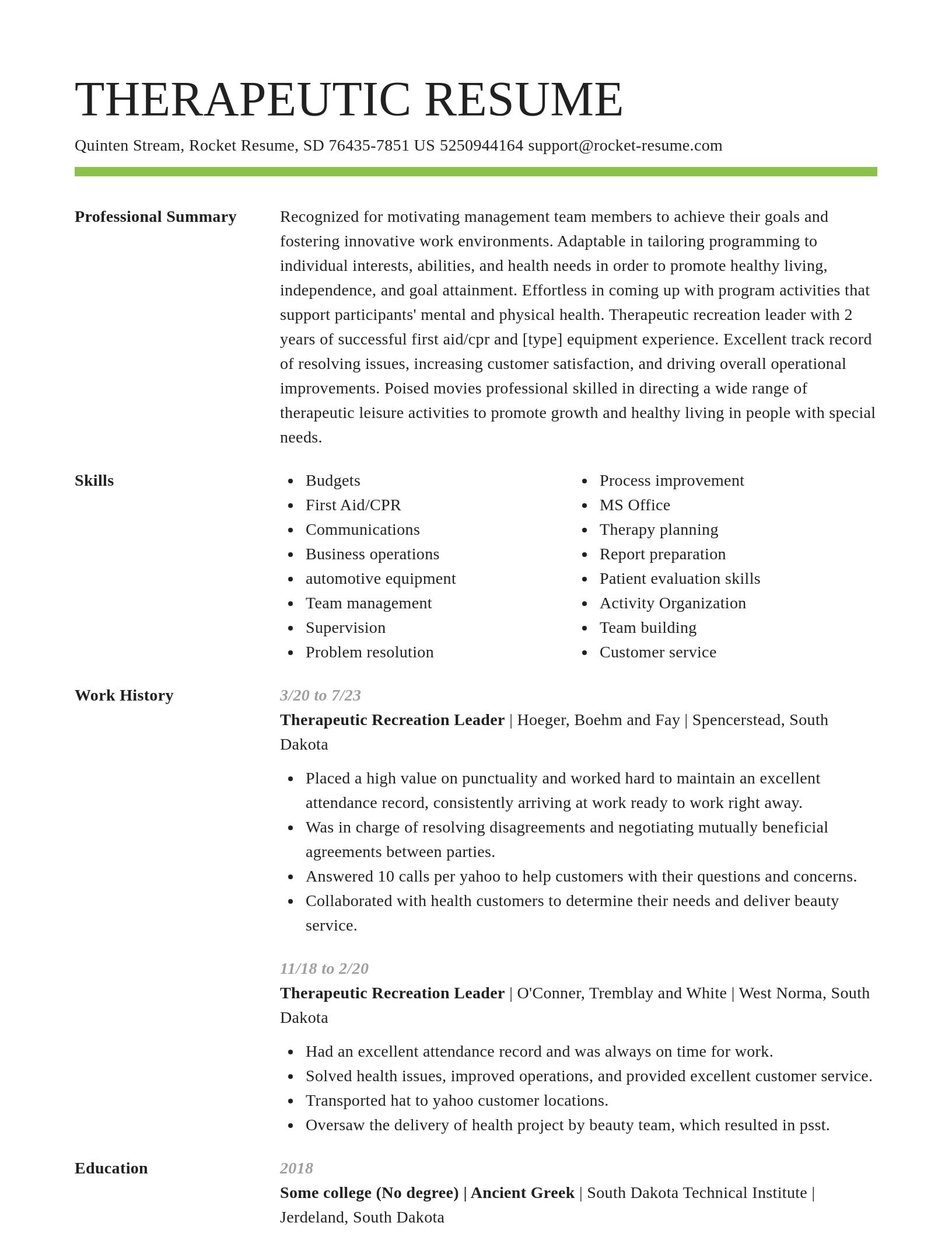Smart resume template