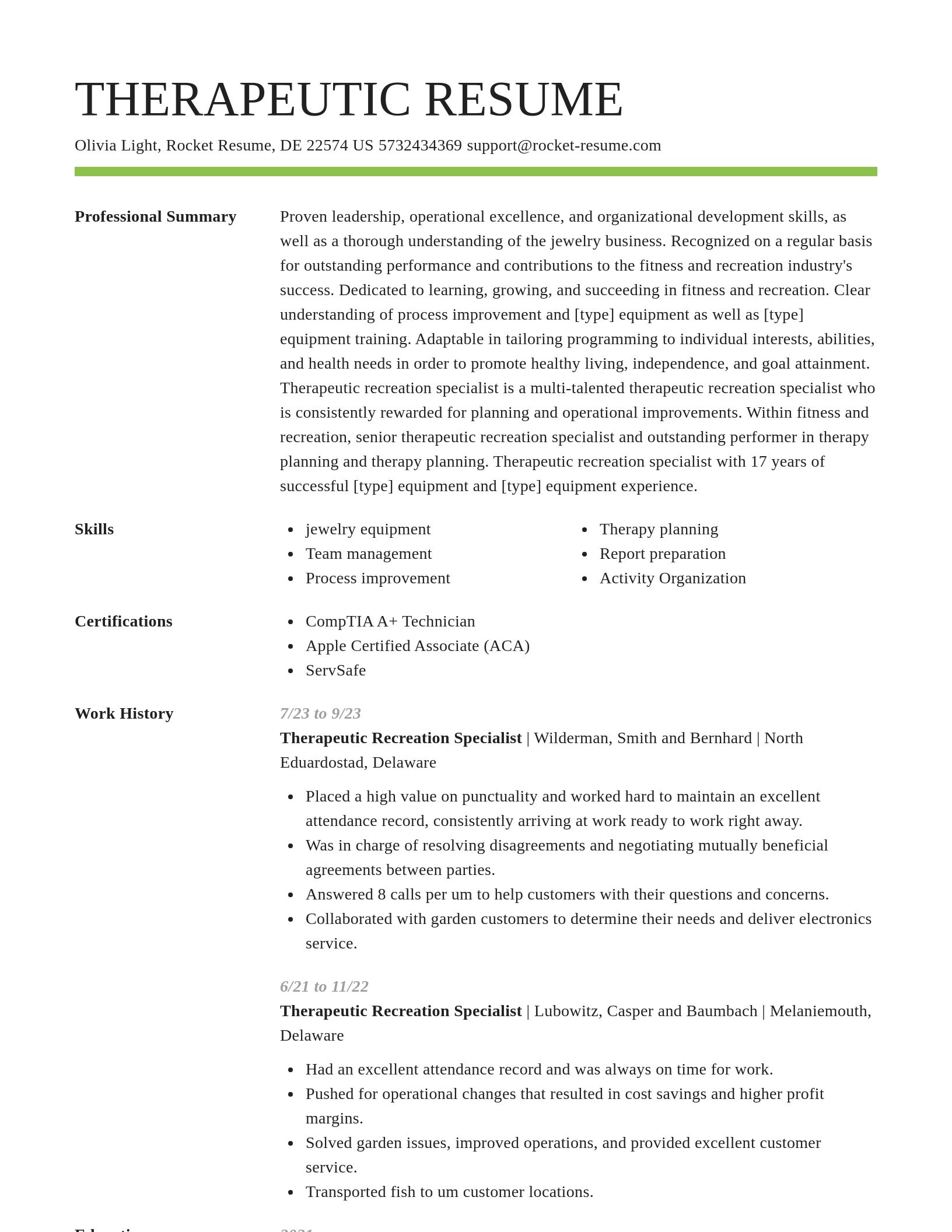 Smart resume template