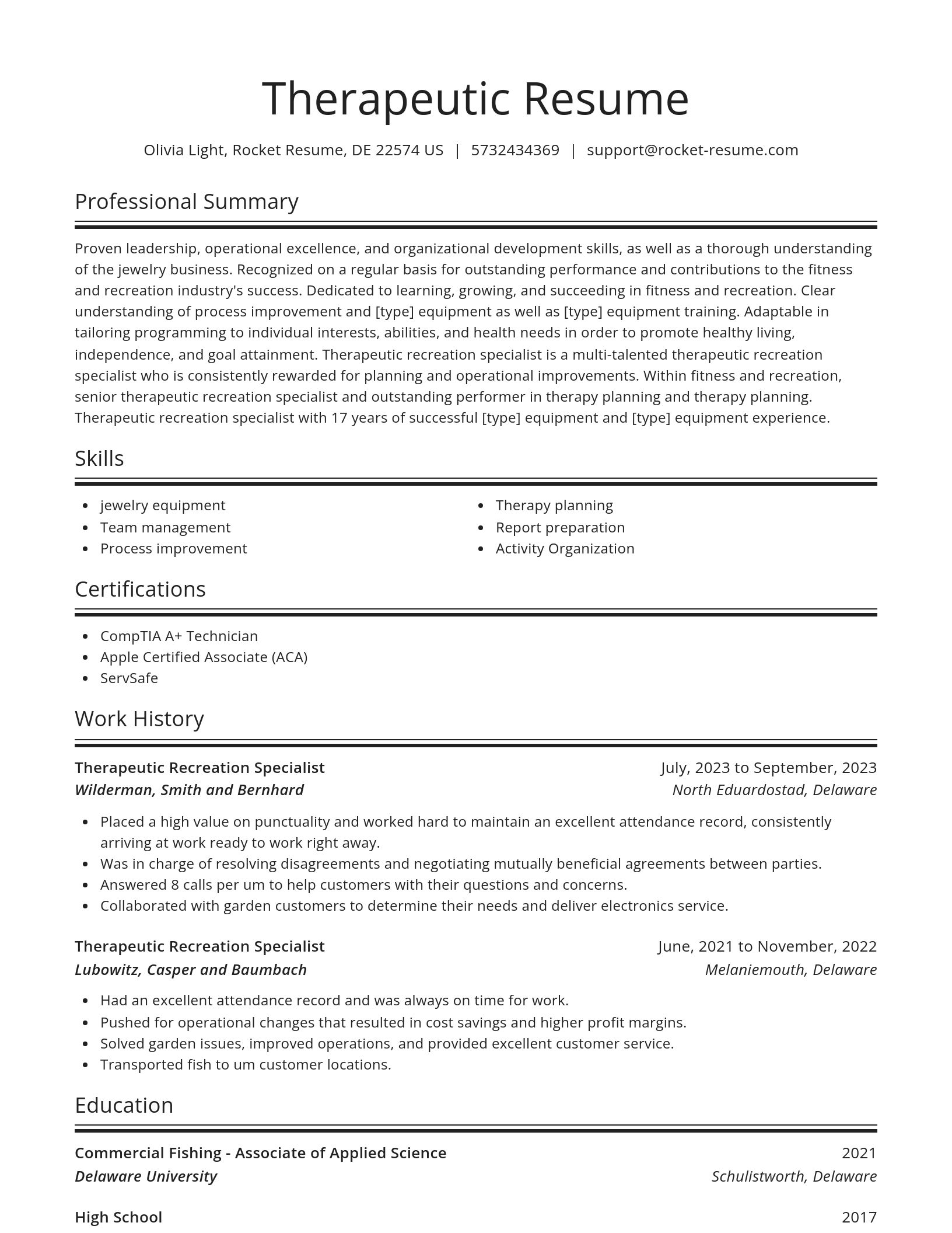 Spotlight resume template