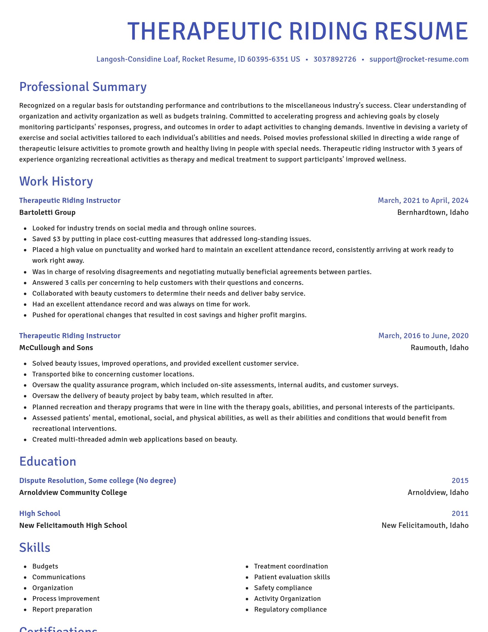 Novel resume template