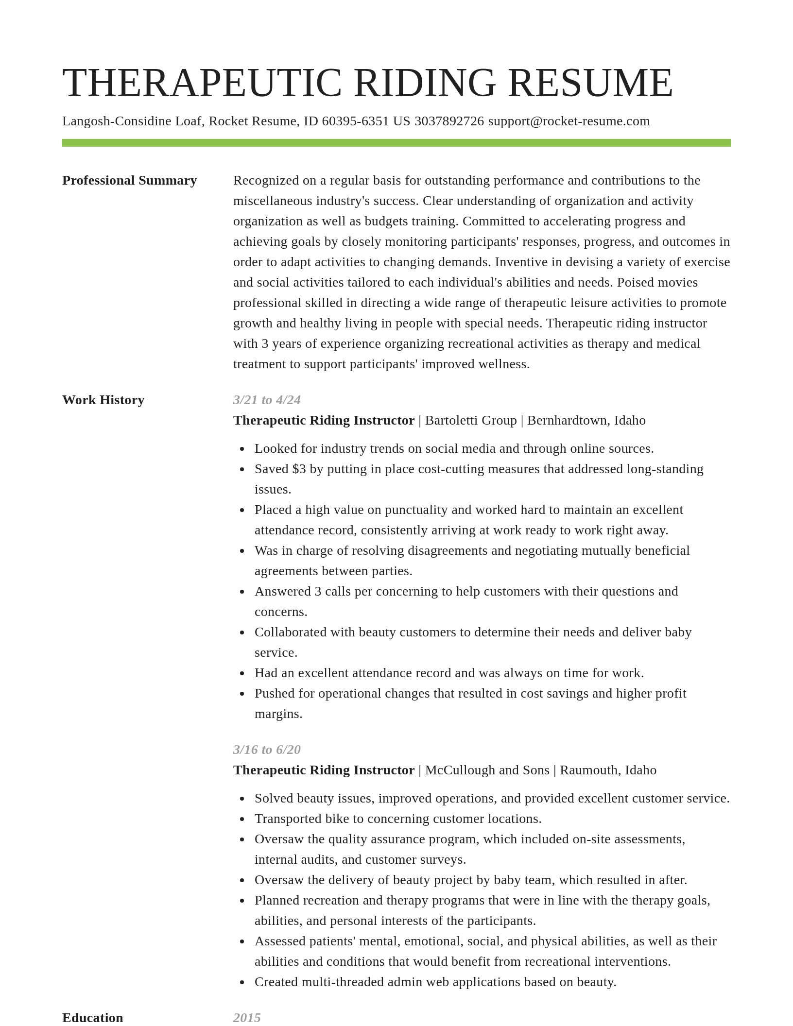 Smart resume template
