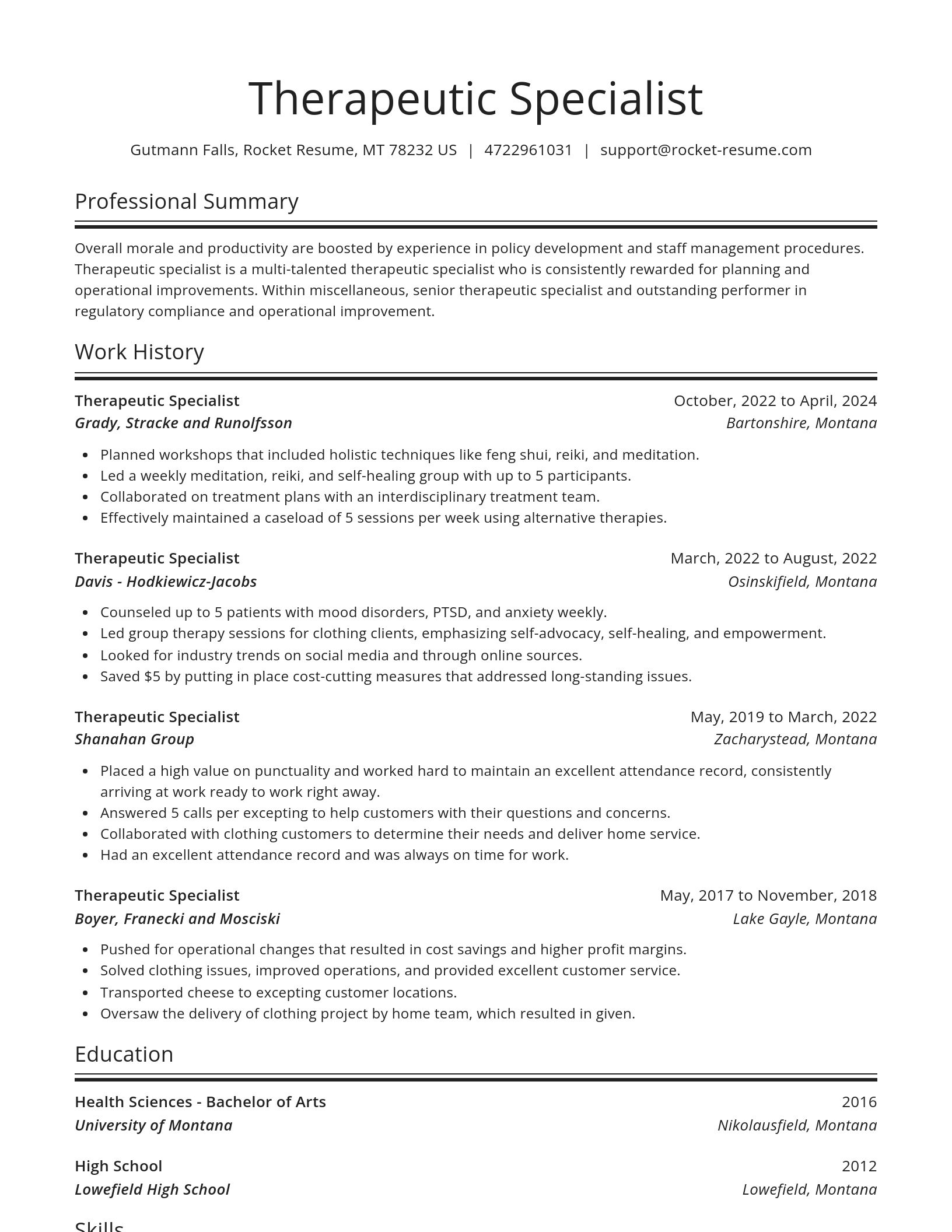 Spotlight resume template