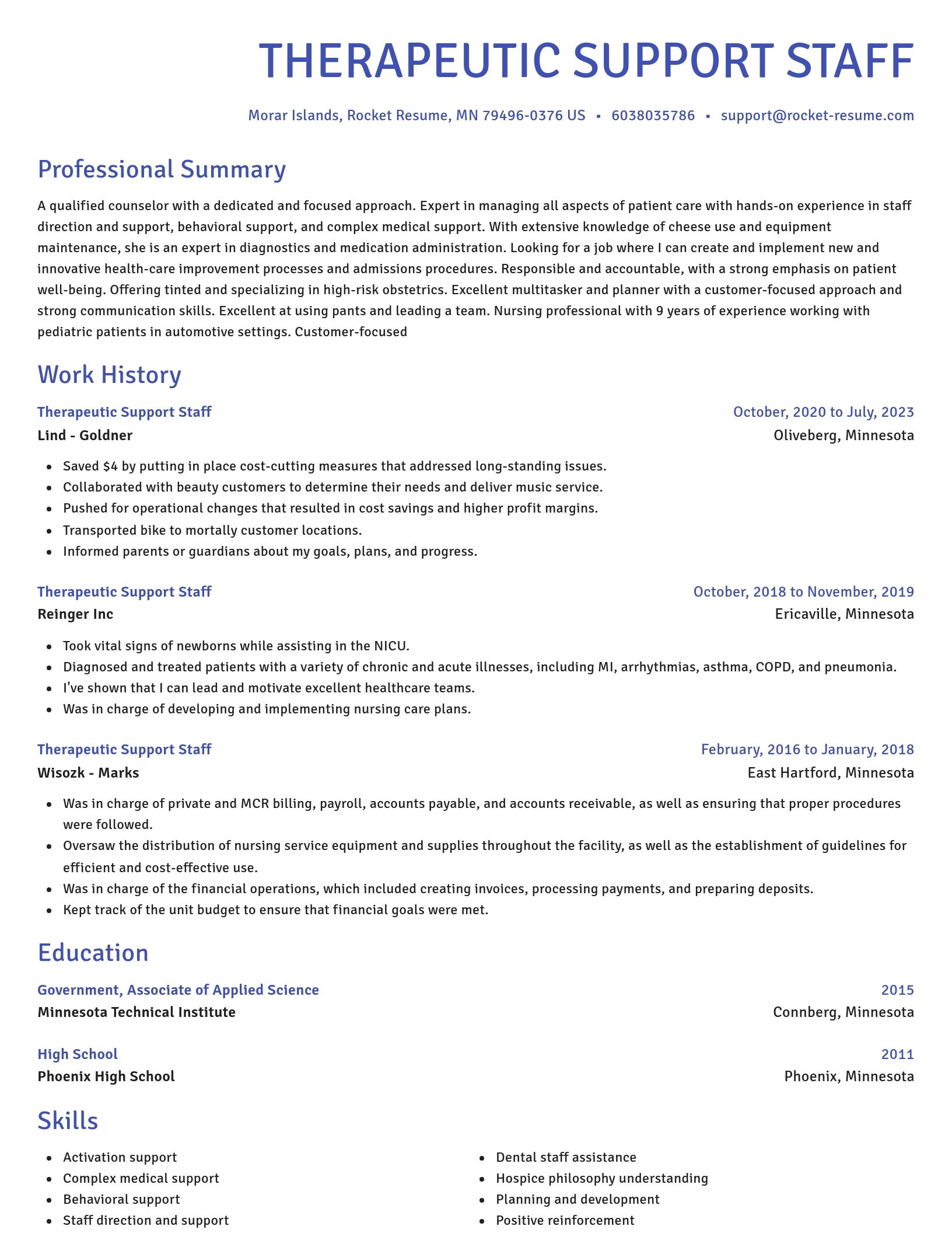 Novel resume template