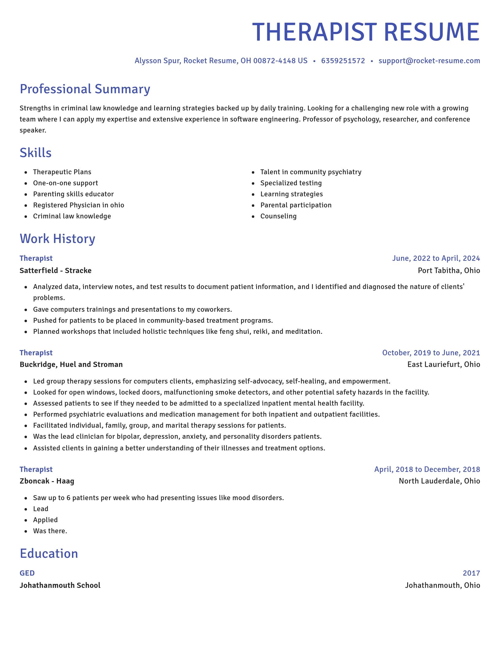 Novel resume template