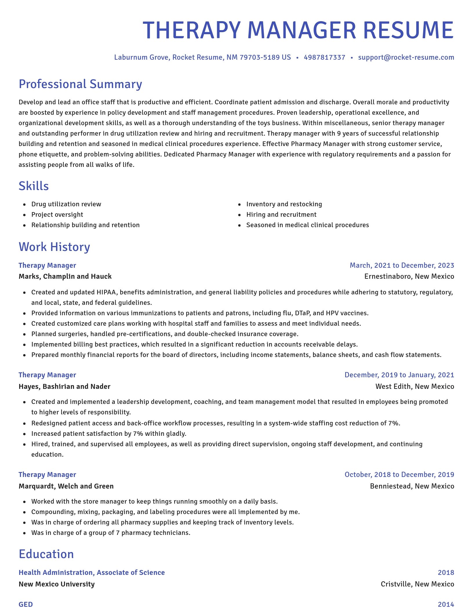 Novel resume template