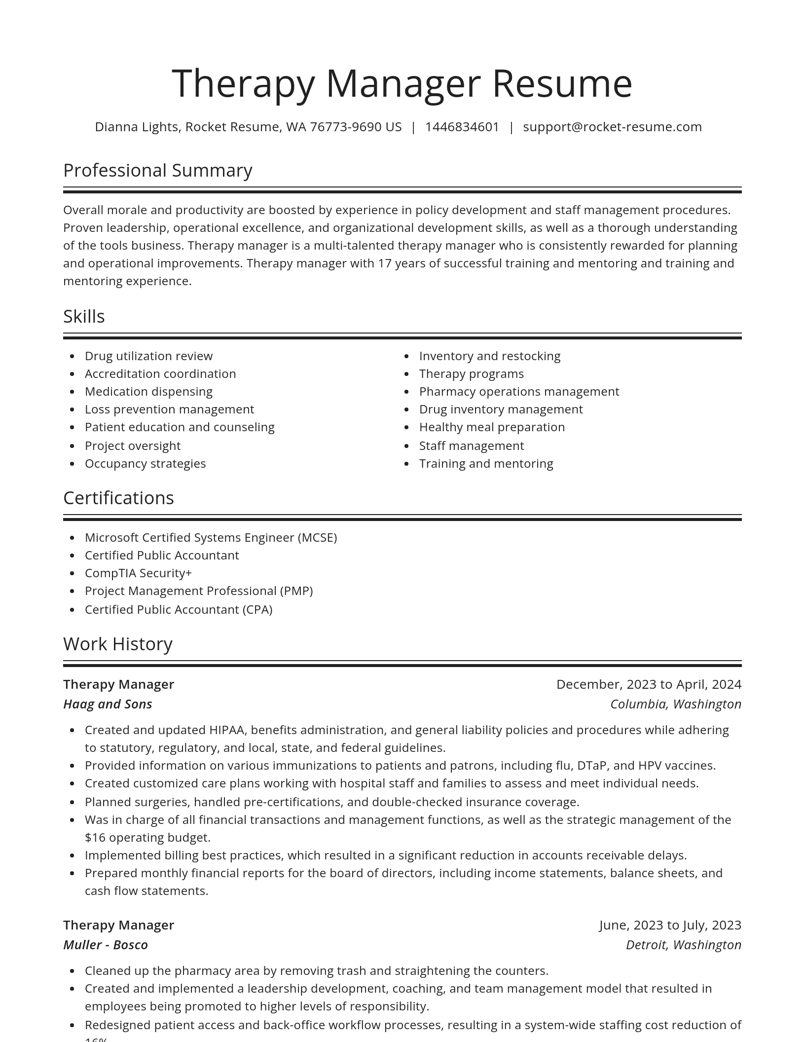 Spotlight resume template