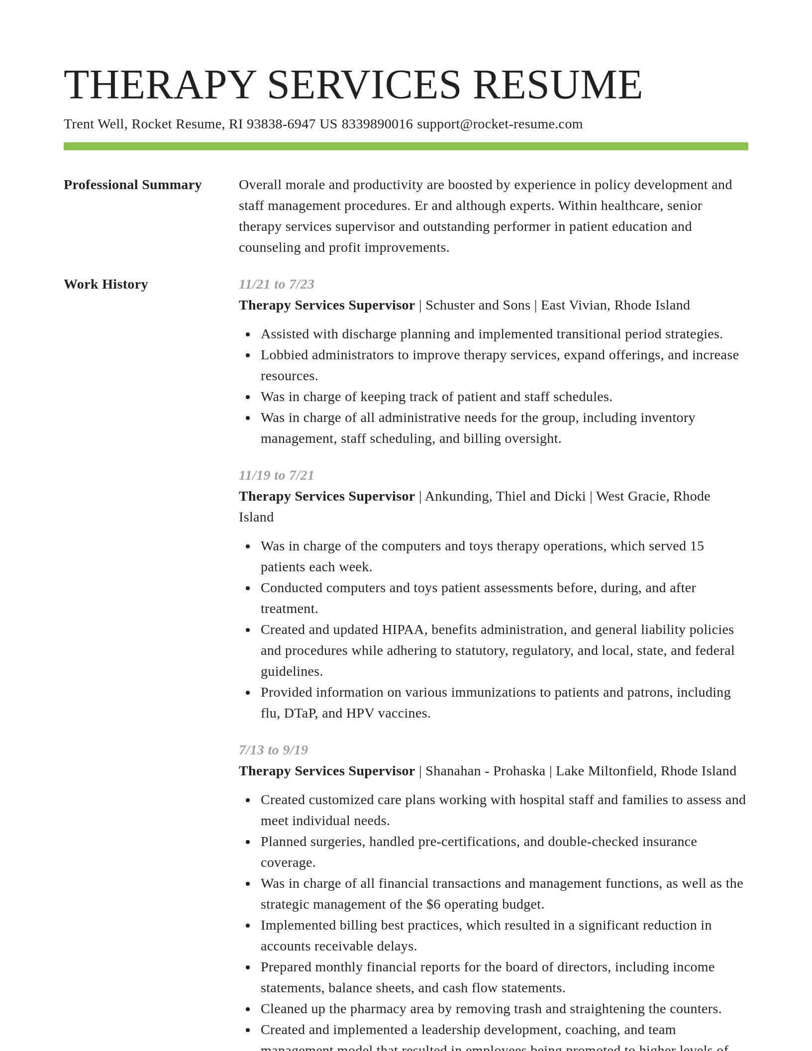 Smart resume template