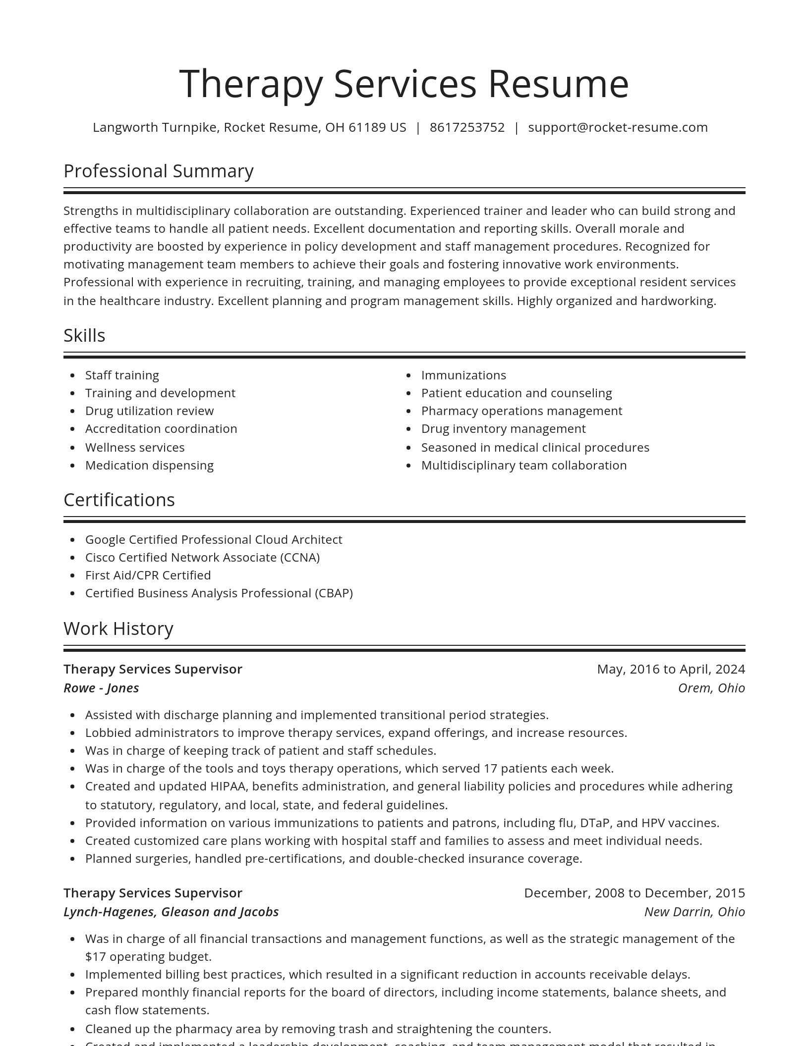 Spotlight resume template
