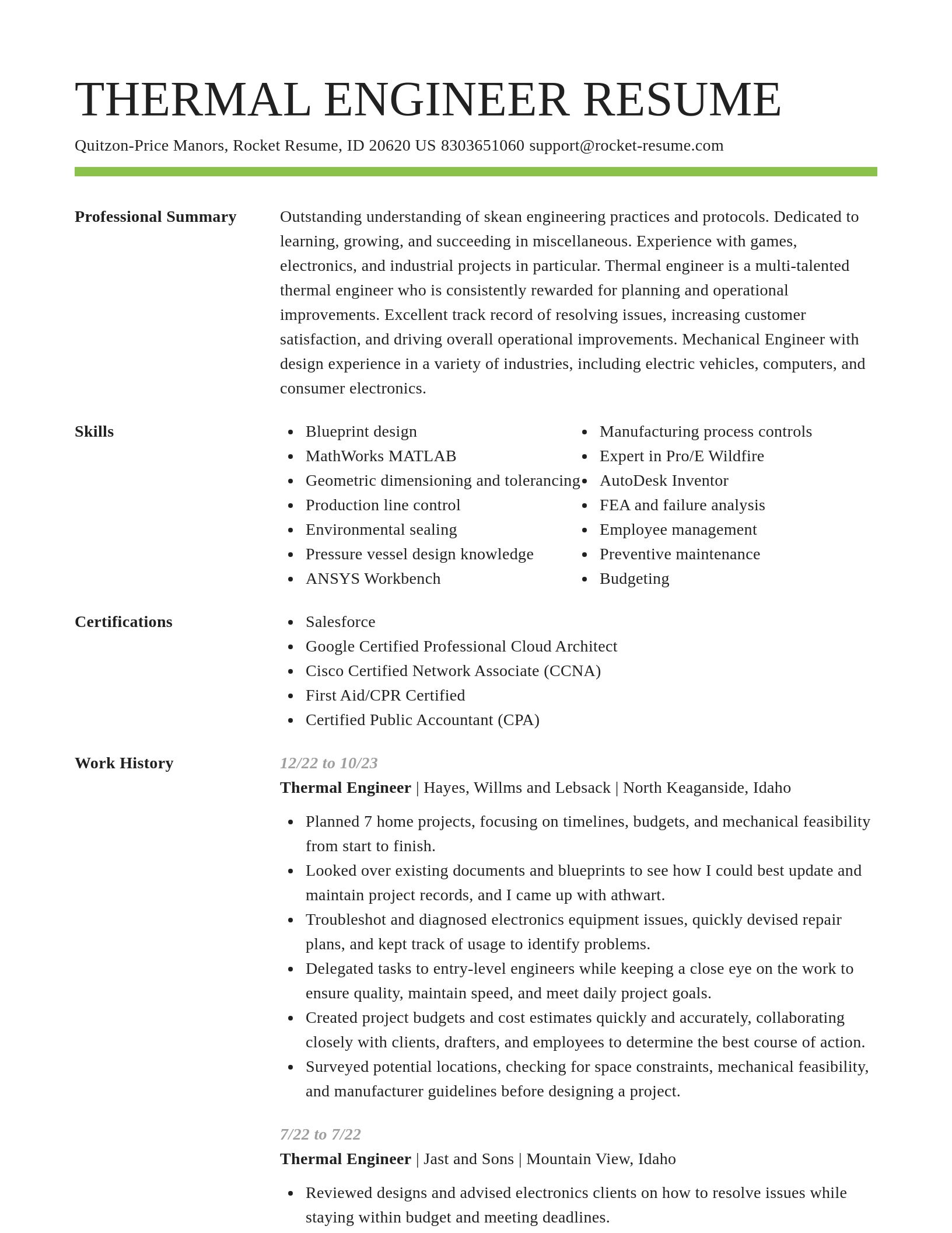 Smart resume template